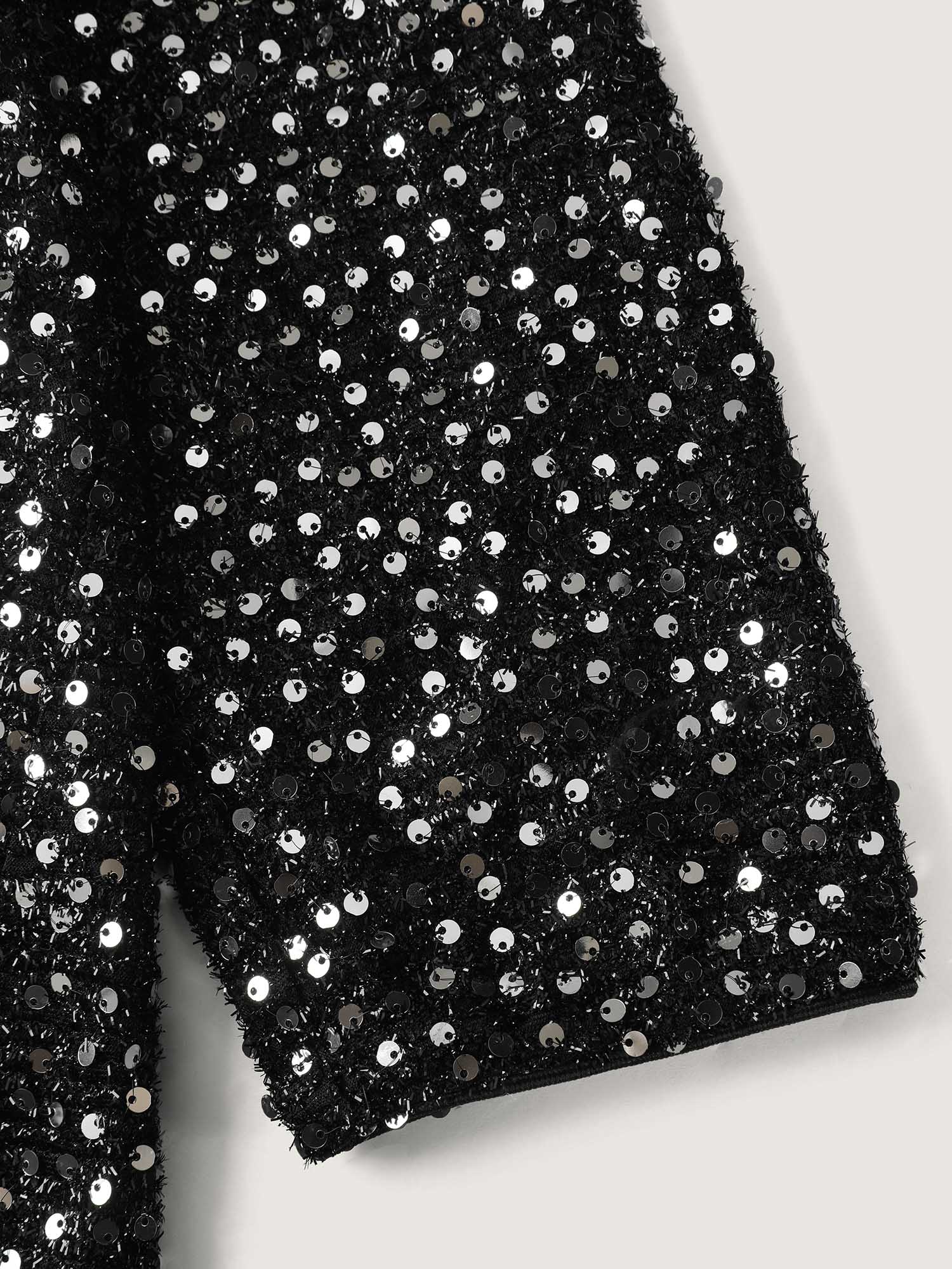 Sequin Bowtie Cropped Coat