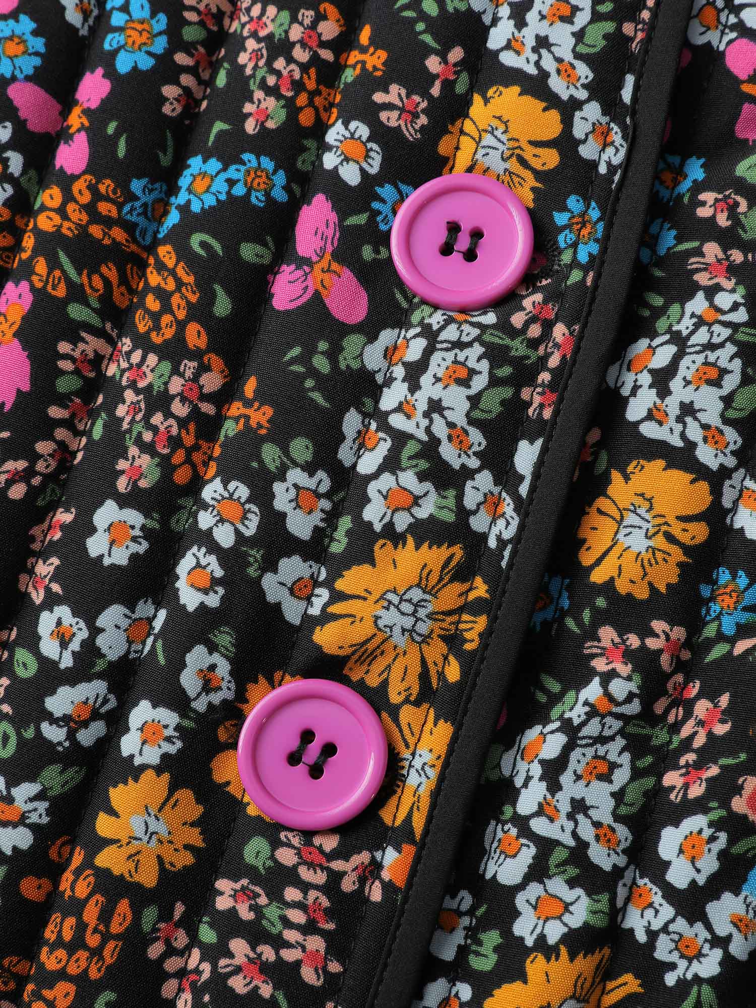 Floral Print Padded Cotton Jacket