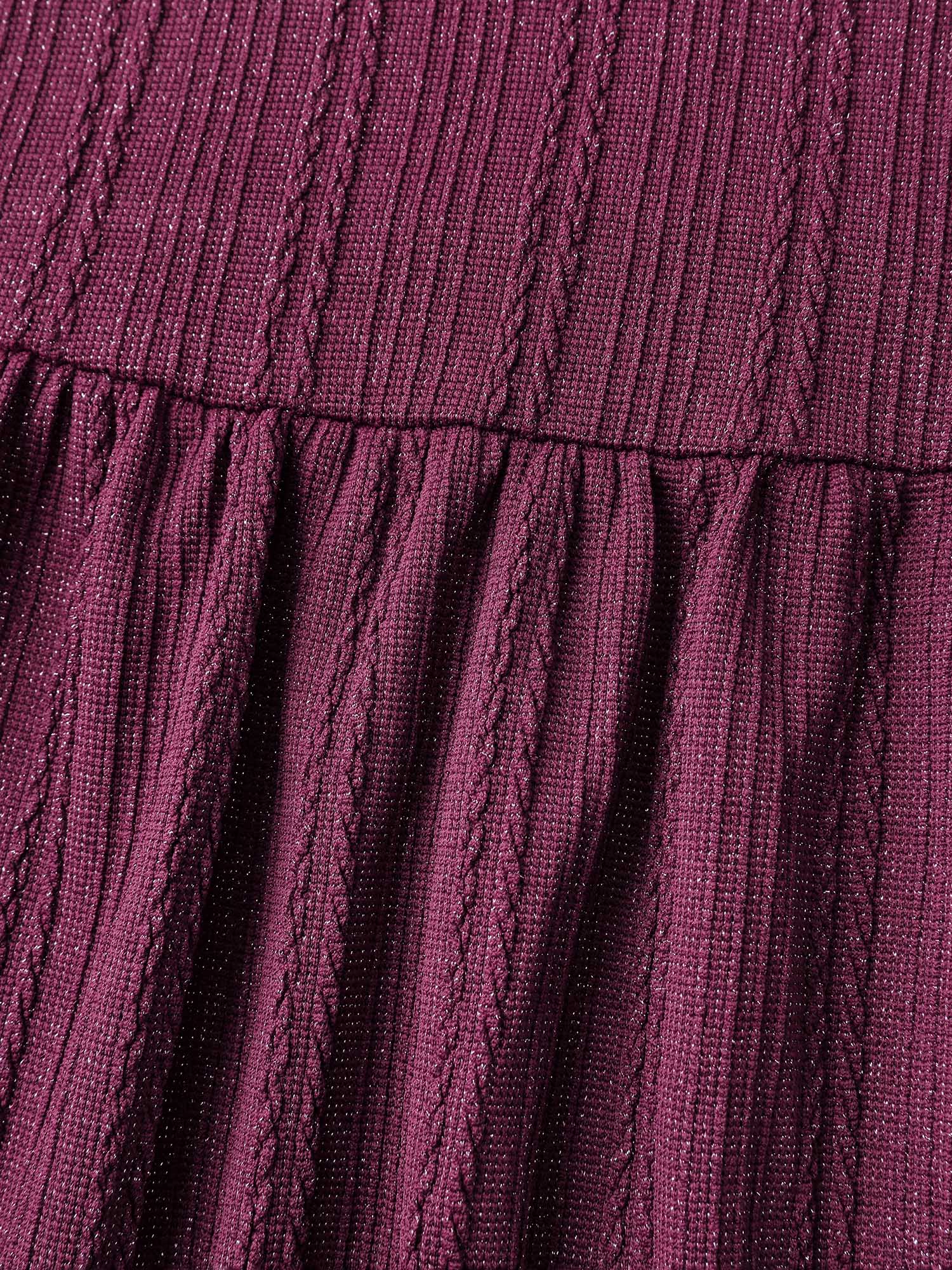 Textured Stretchy Flared Knit Top