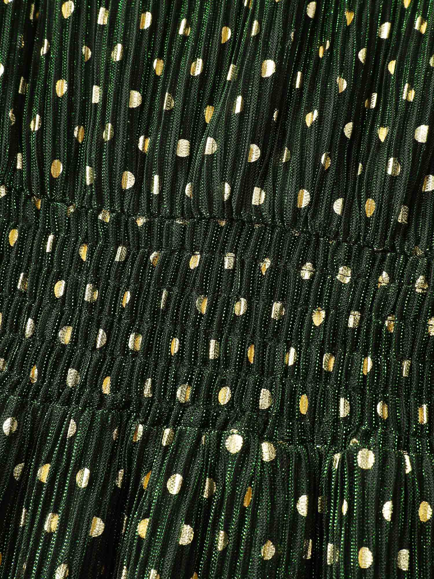 Lurex Textured Flared V-Neck Blouse