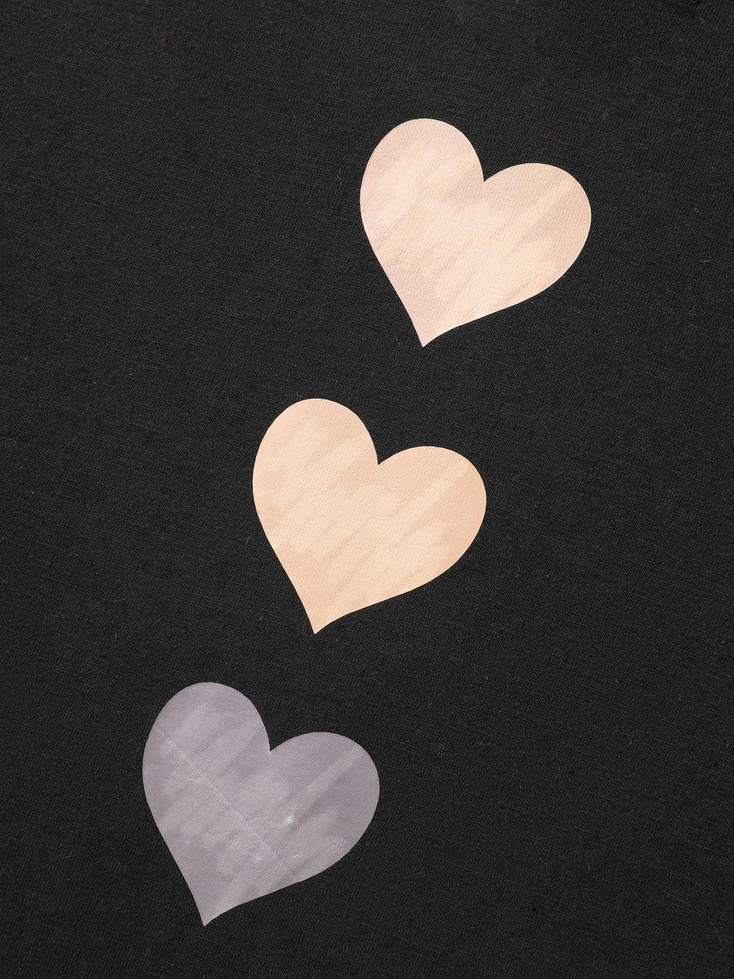 Heart Print Stretchy Dolman Sleeve T-Shirt