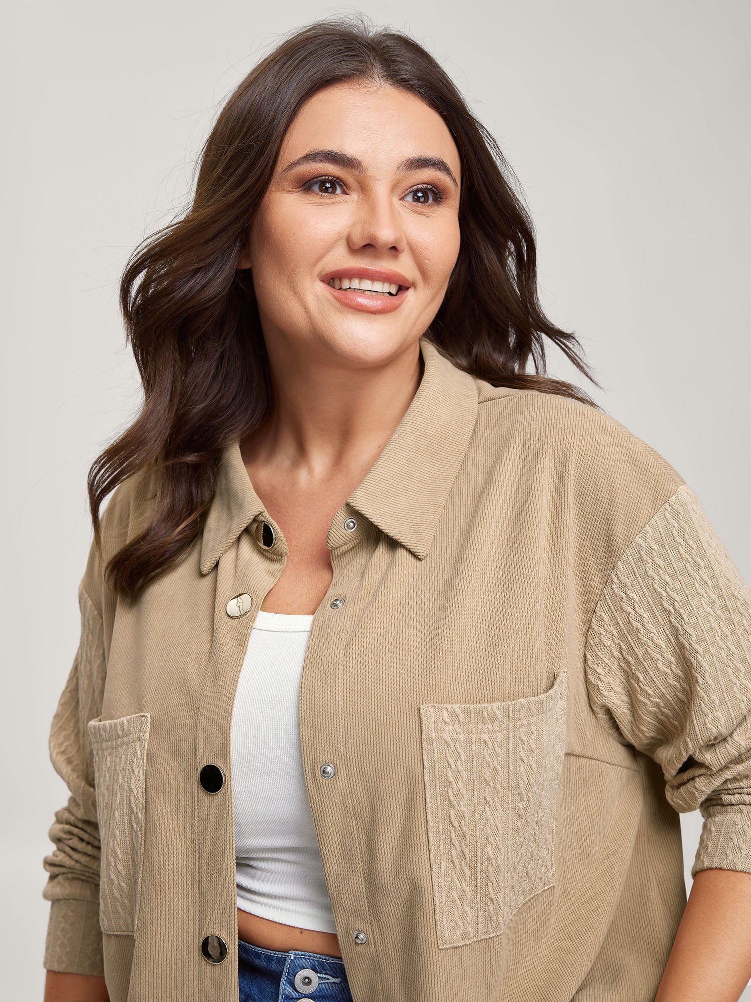 High-Low Hem Color Contrast Jacket