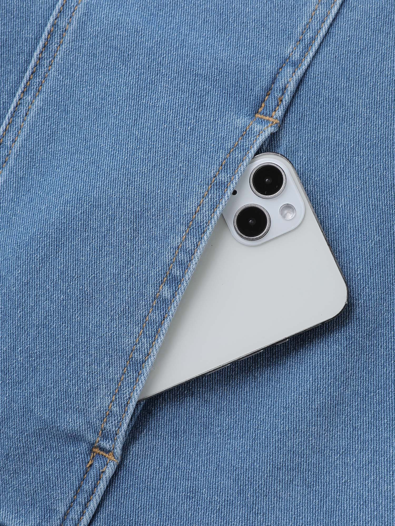 Supersoft Chest Flaps Button-Down Denim Jacket