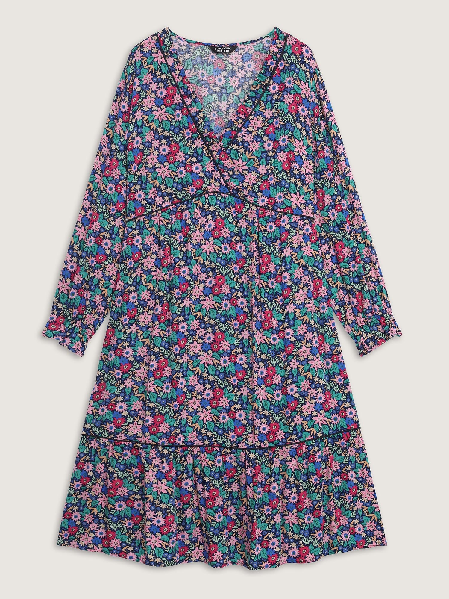 Supersoft Ribbon Floral Print Midi Dress
