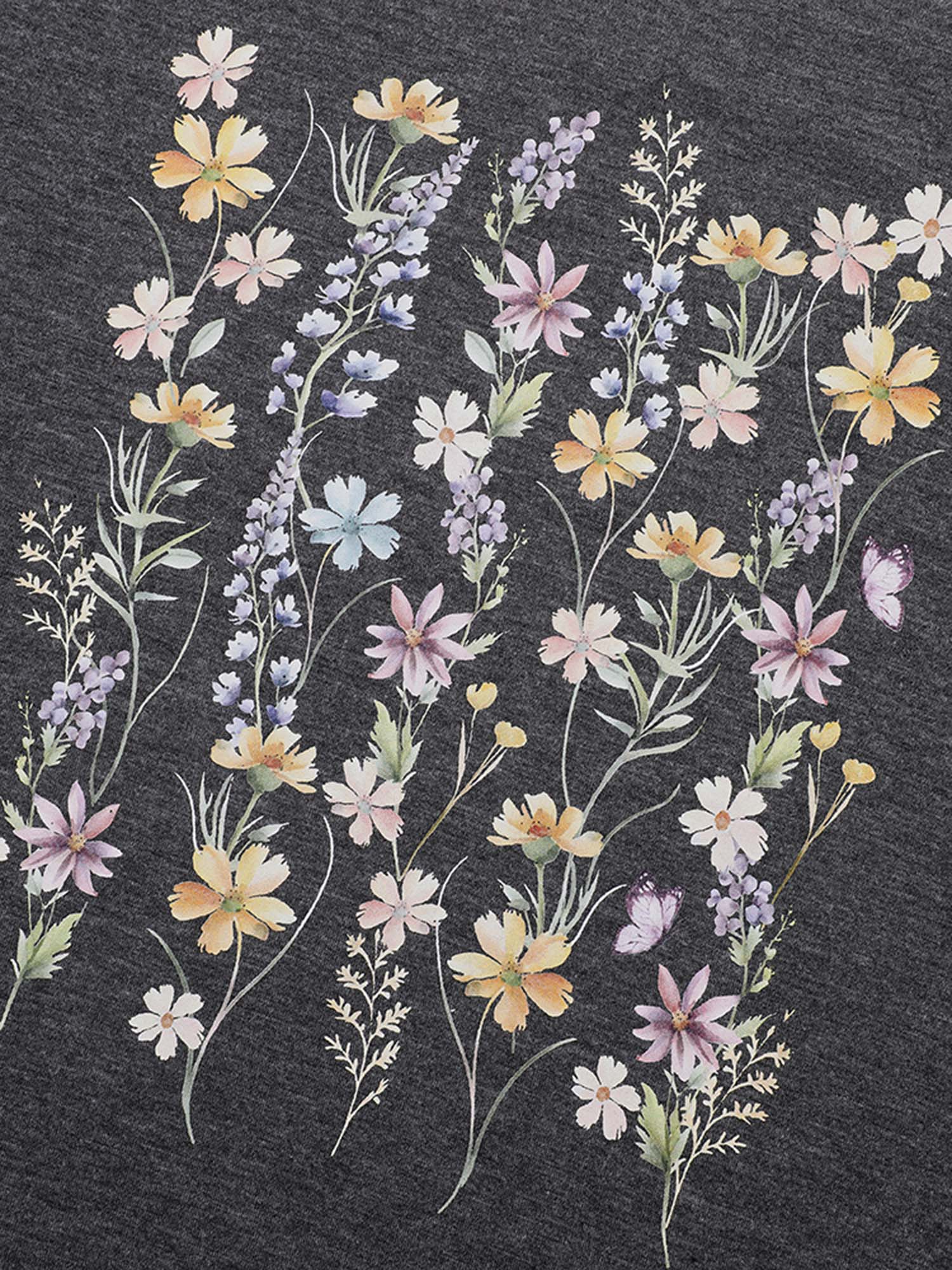 Floral Crew Neck Stretchy T-Shirt