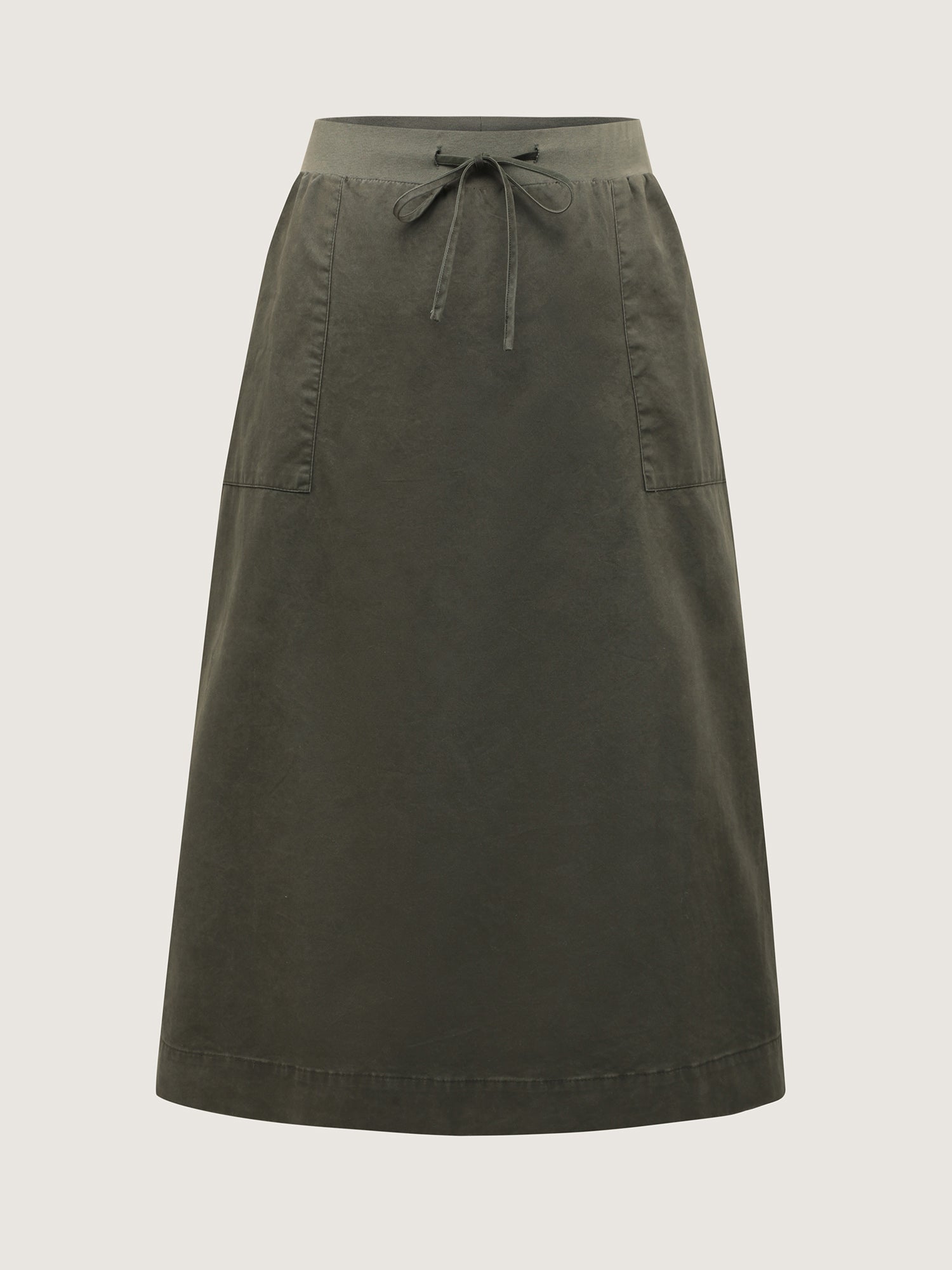 Vintage Thread Spliced Slit Midi Skirt