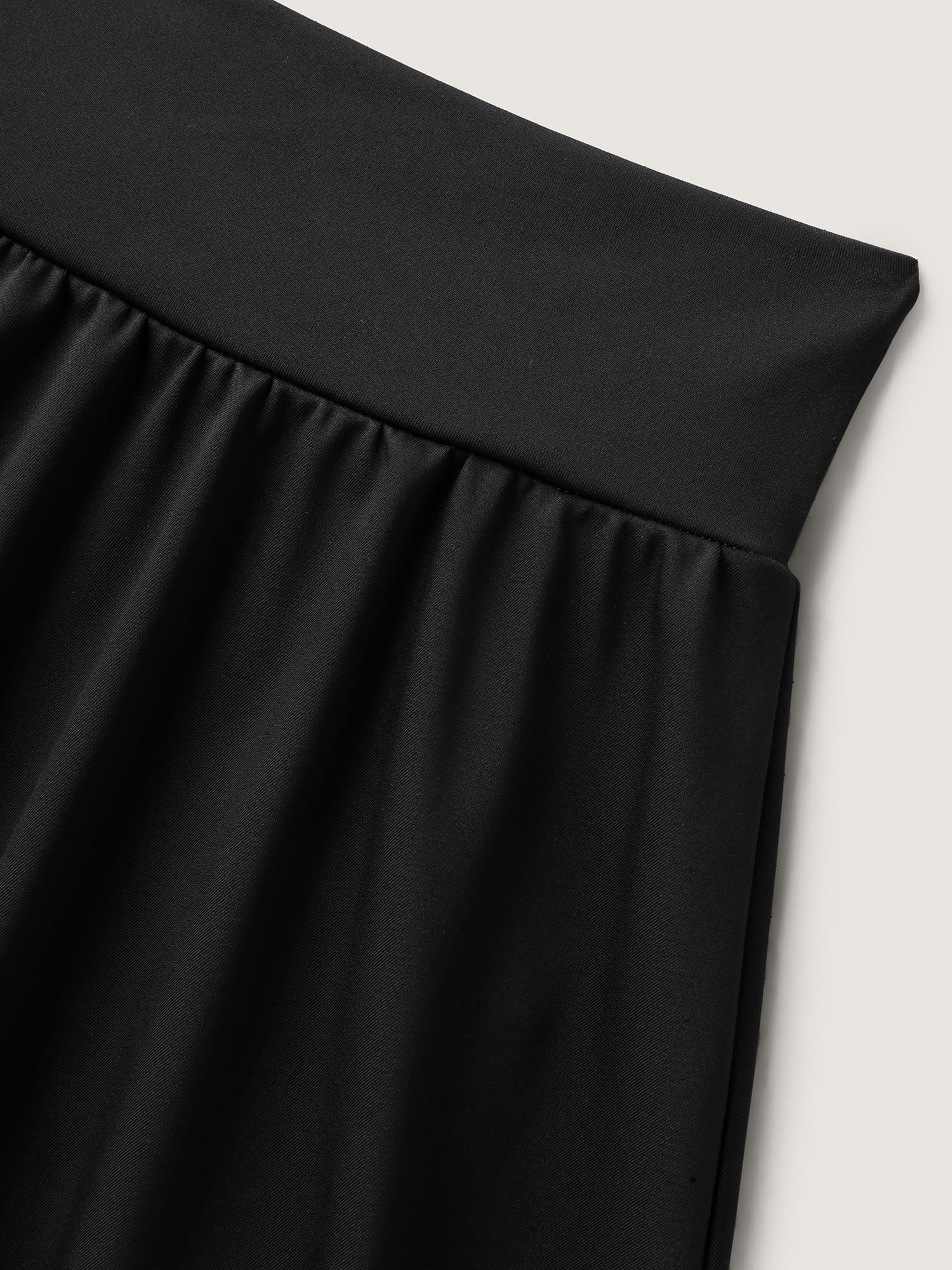 Wide Stretchy Waist Flared Midi Skirt