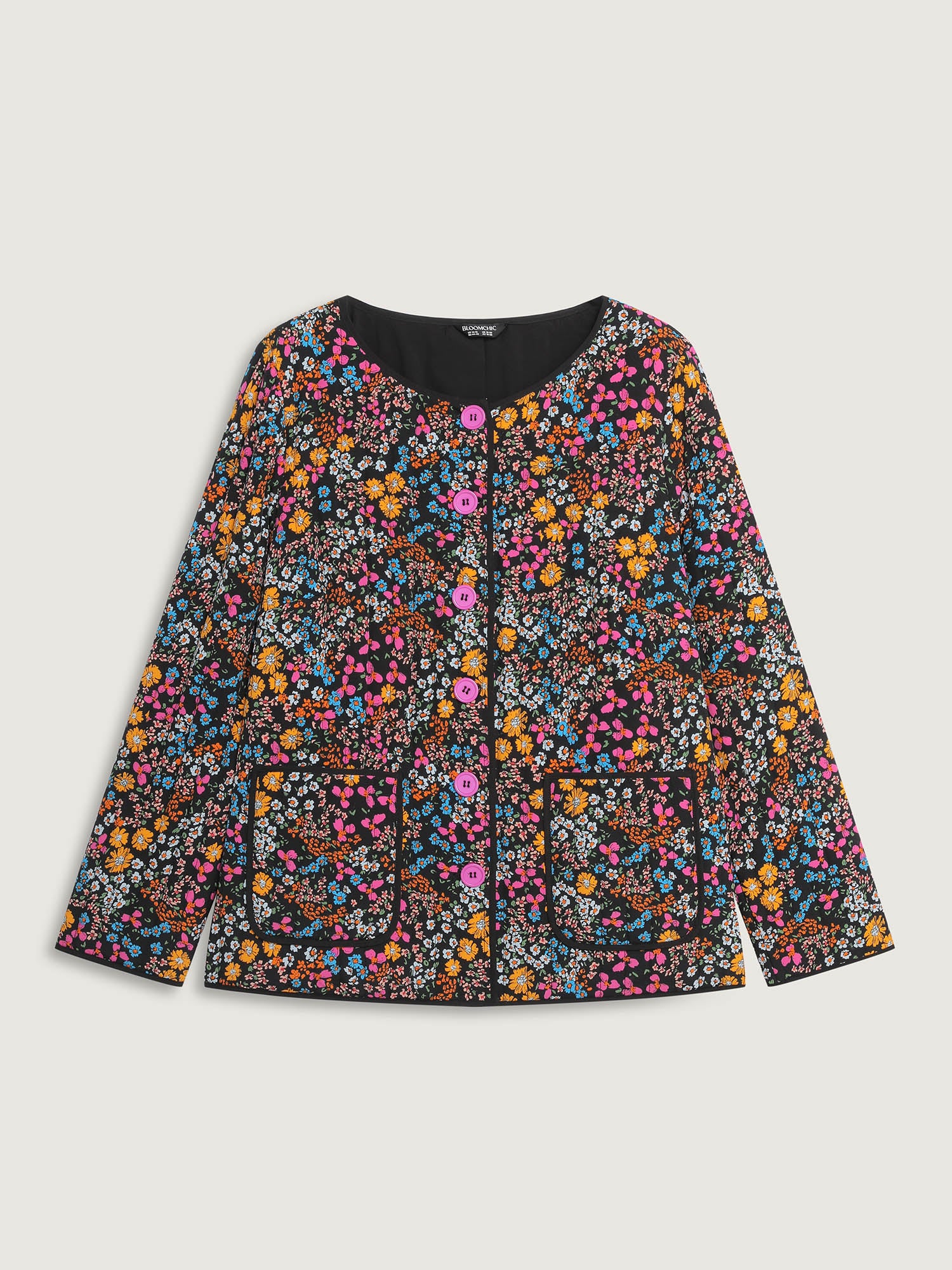 Floral Print Padded Cotton Jacket