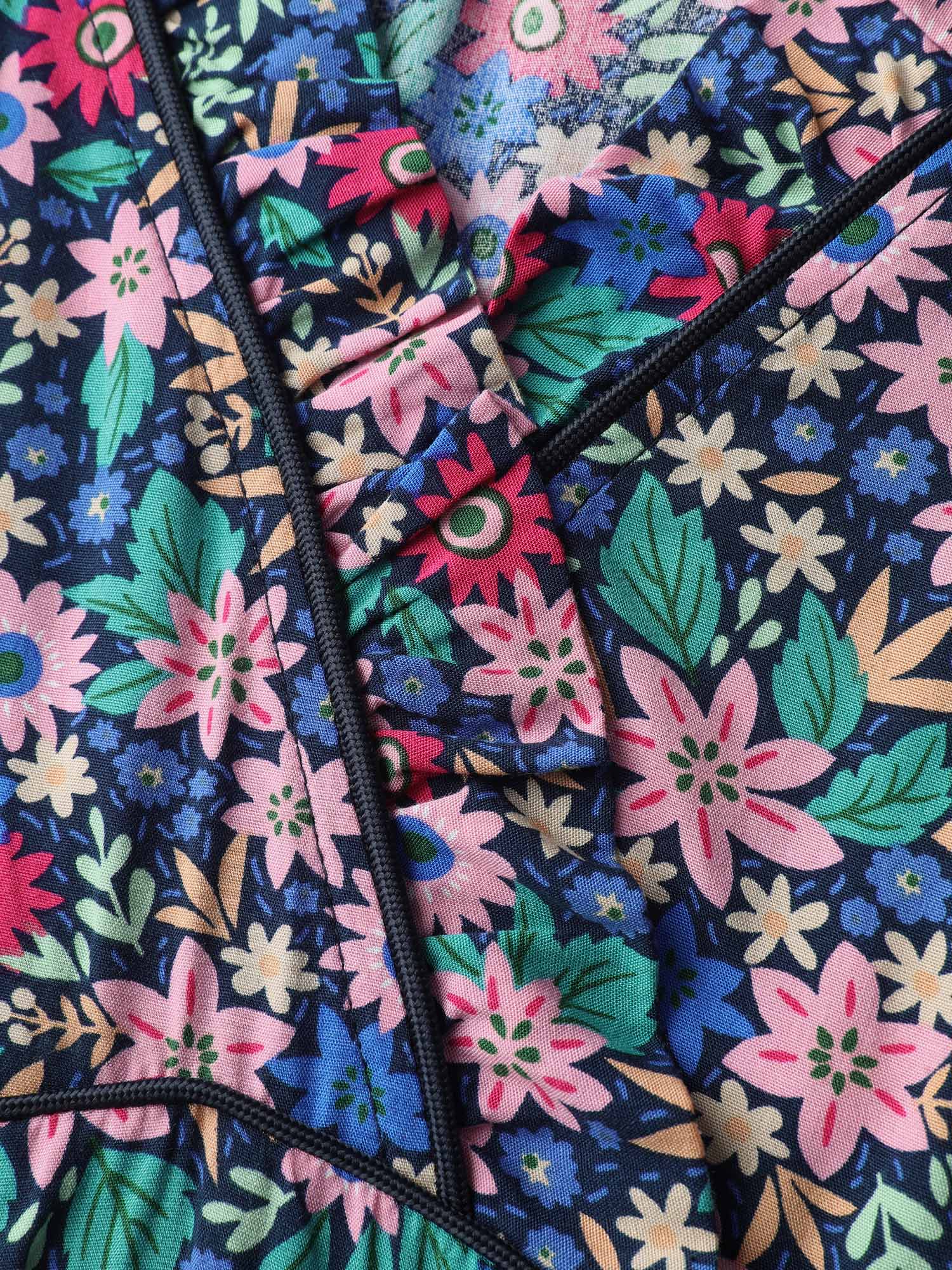 Supersoft Ribbon Floral Print Midi Dress