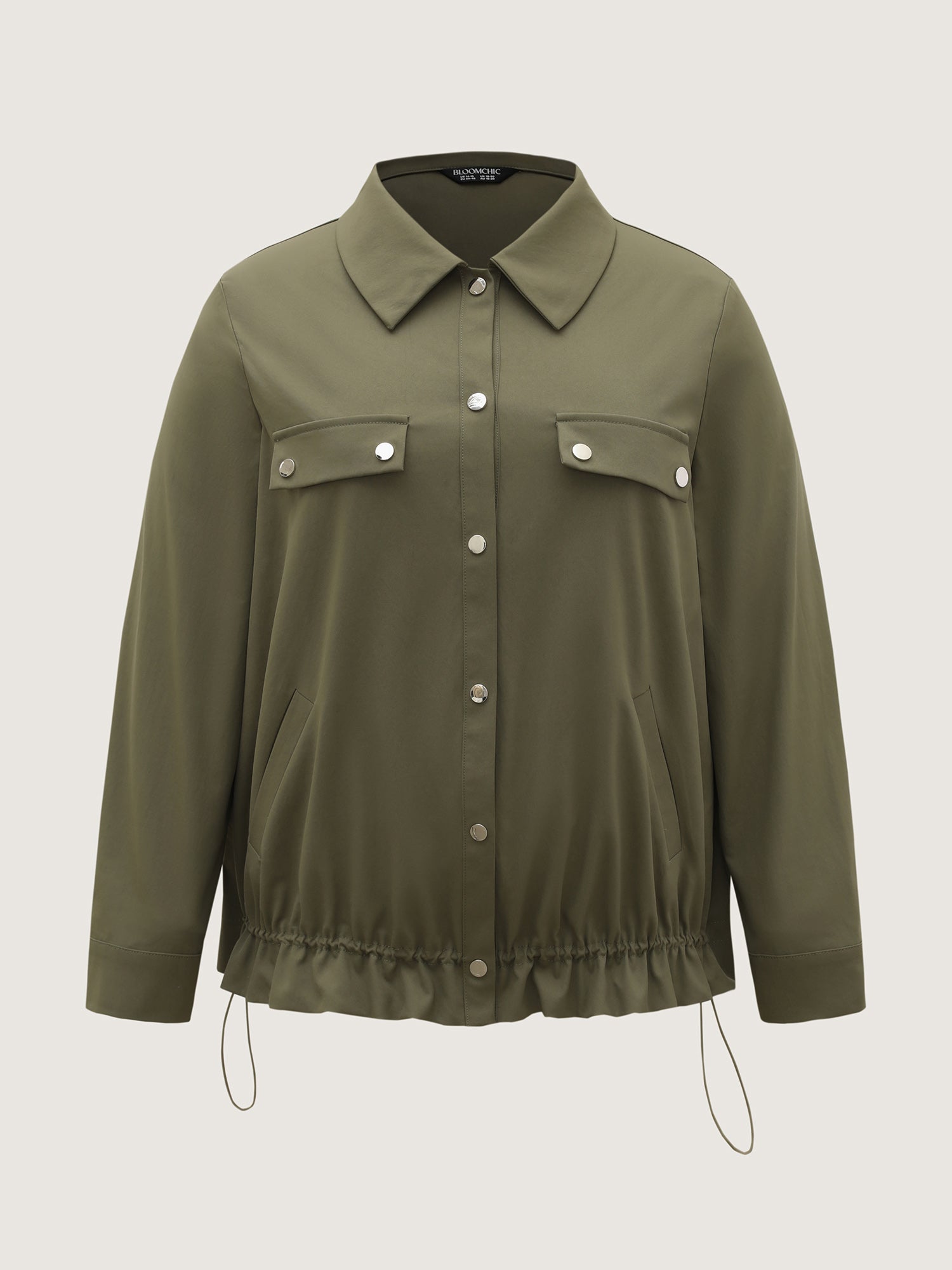 Elastic Adjustable Hem Pockets Jacket