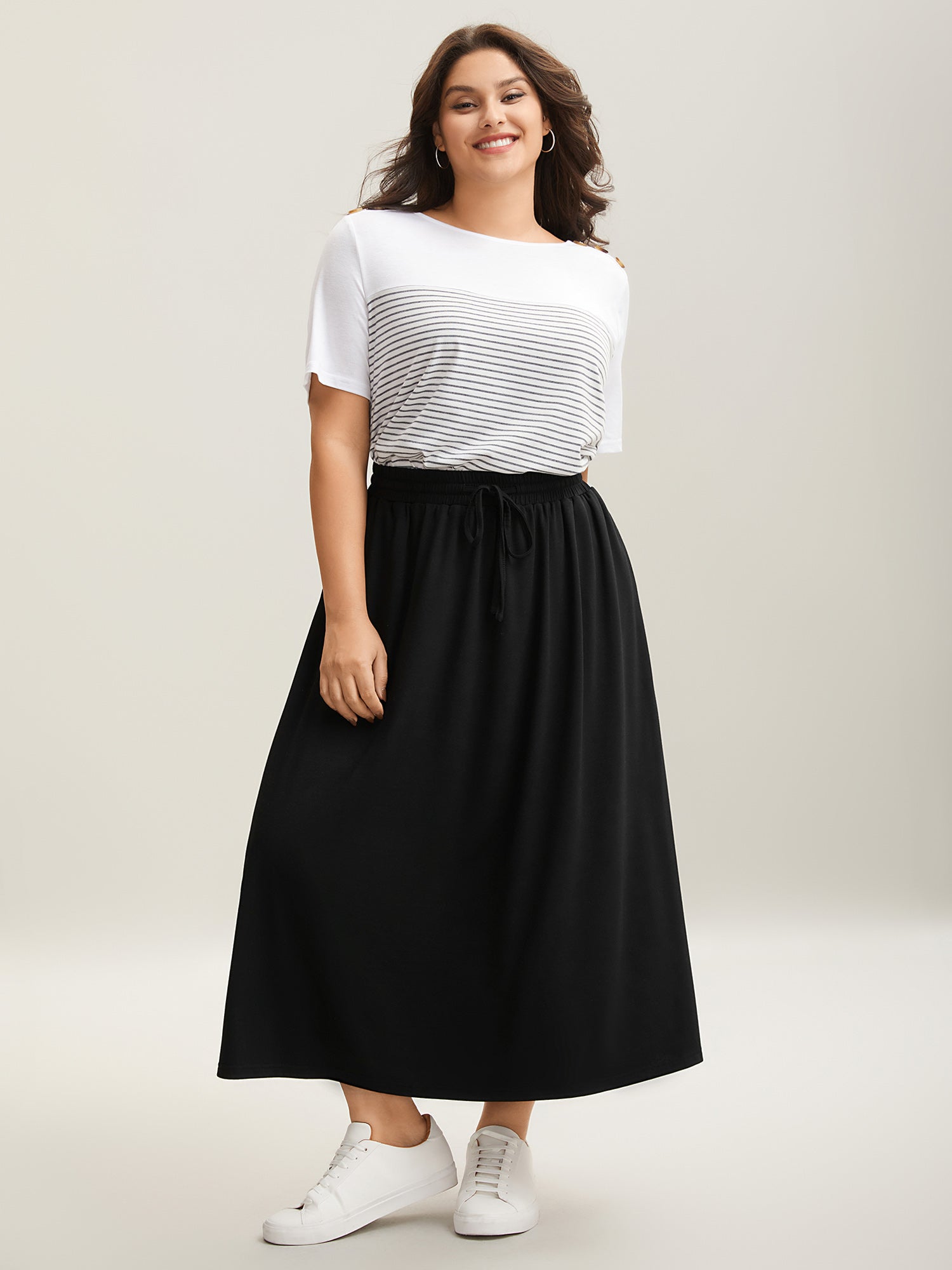 Supersoft Waist-Tie A-Line Maxi Skirt