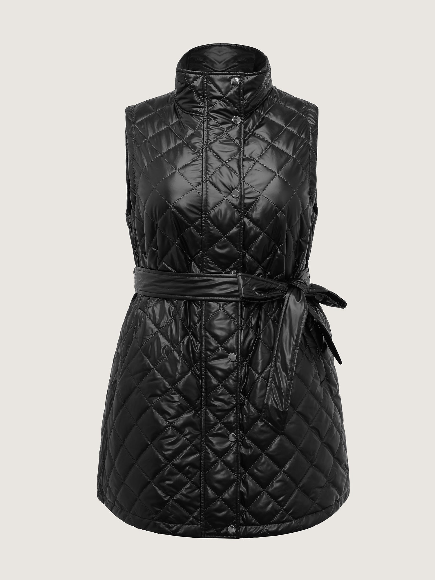 Quilted Cotton Waist-Tie Vest