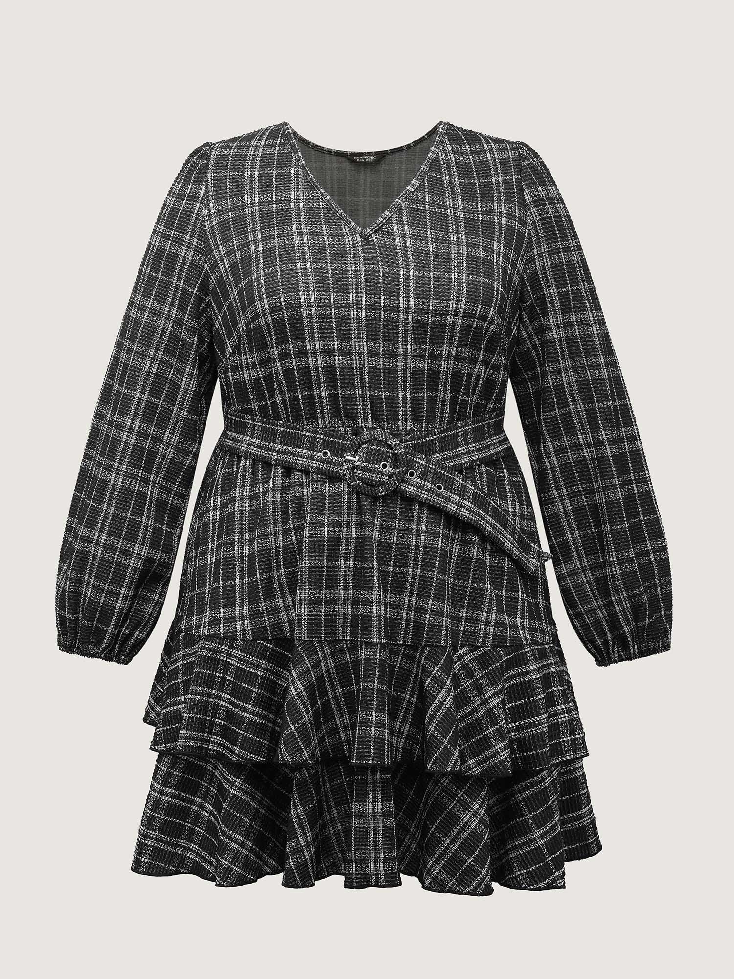 Stretchy Textured Tiered Mini Dress