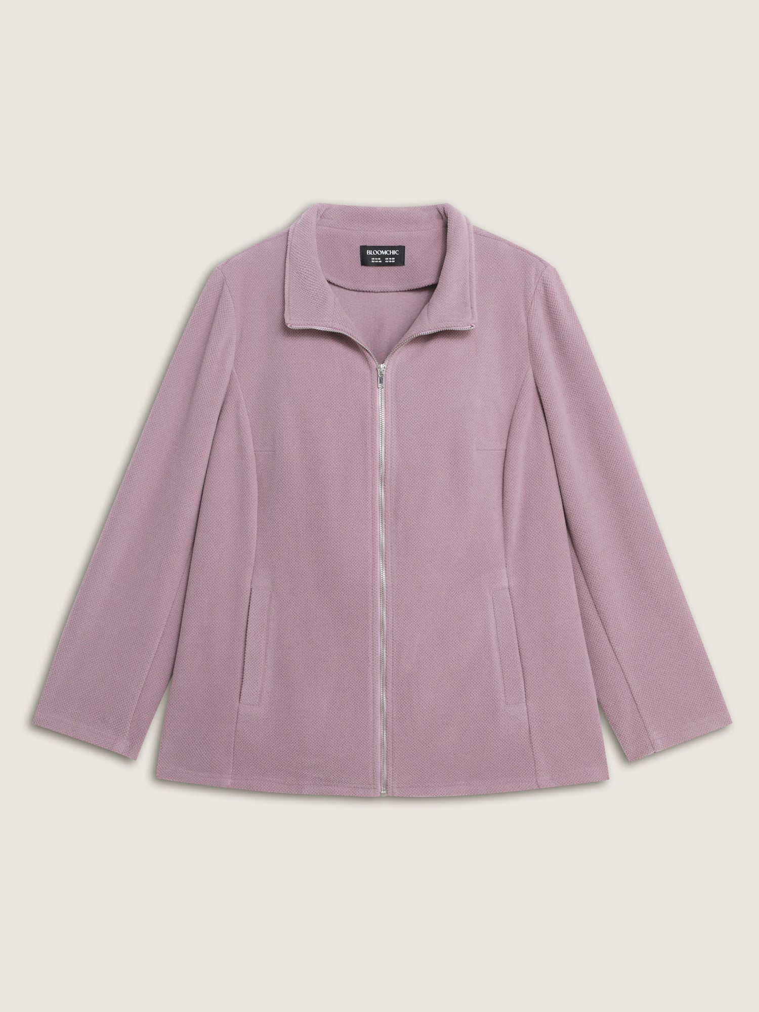 Velvety-Feel Pockets Zipper Jacket