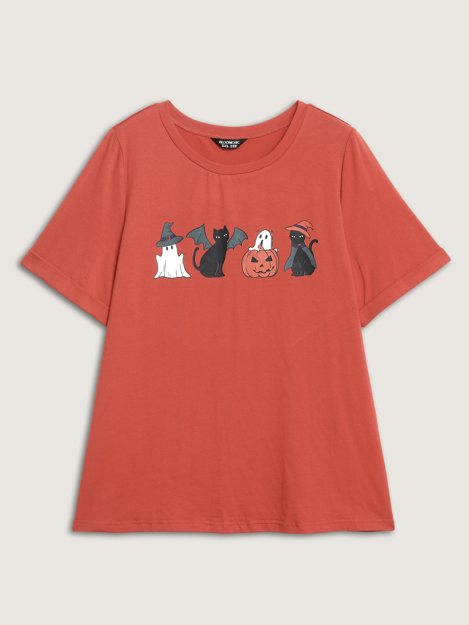 Spooky Print Round Neck T-Shirt