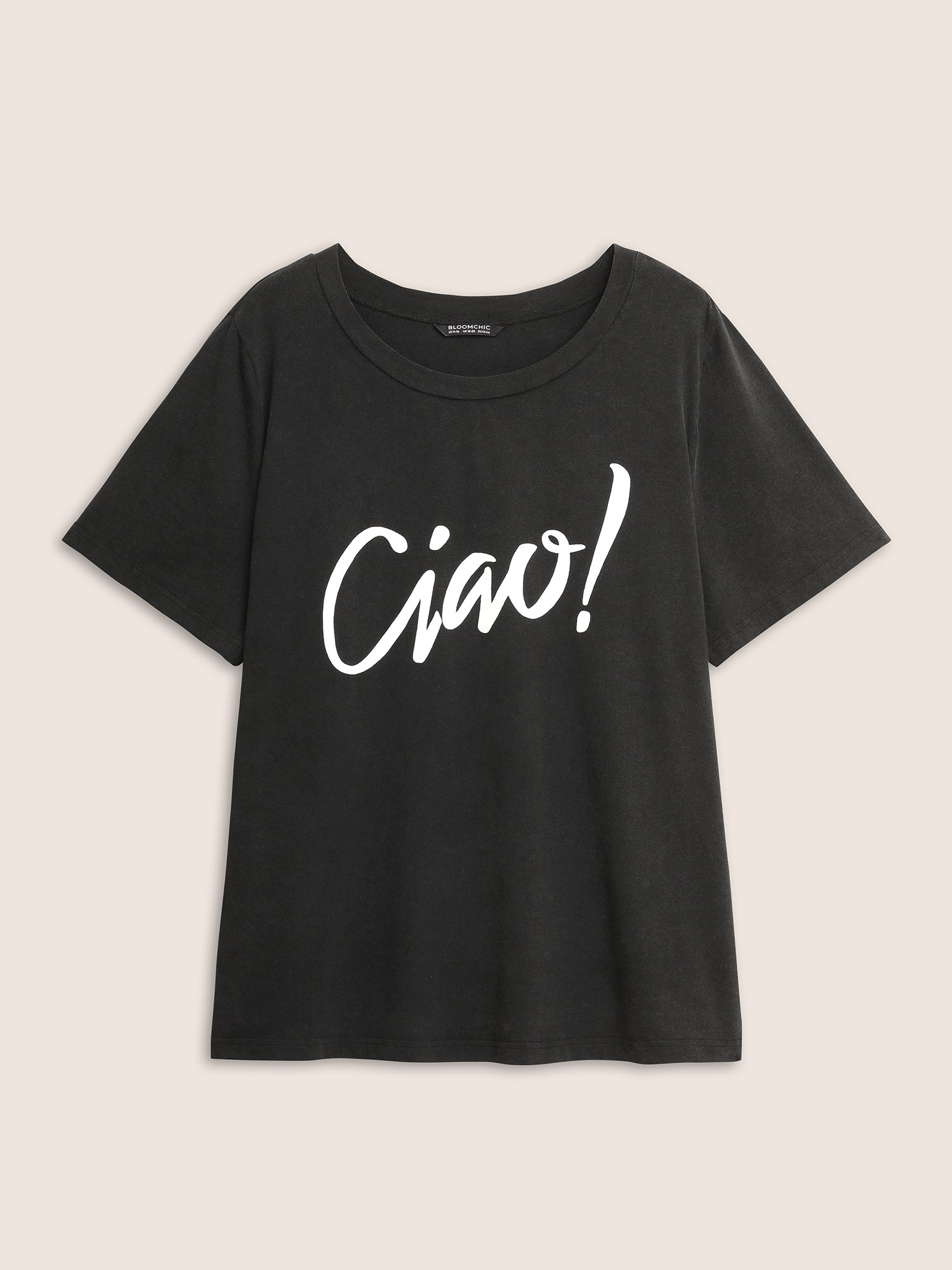 Crew Neck Positive Slogan Letter Print T-shirt