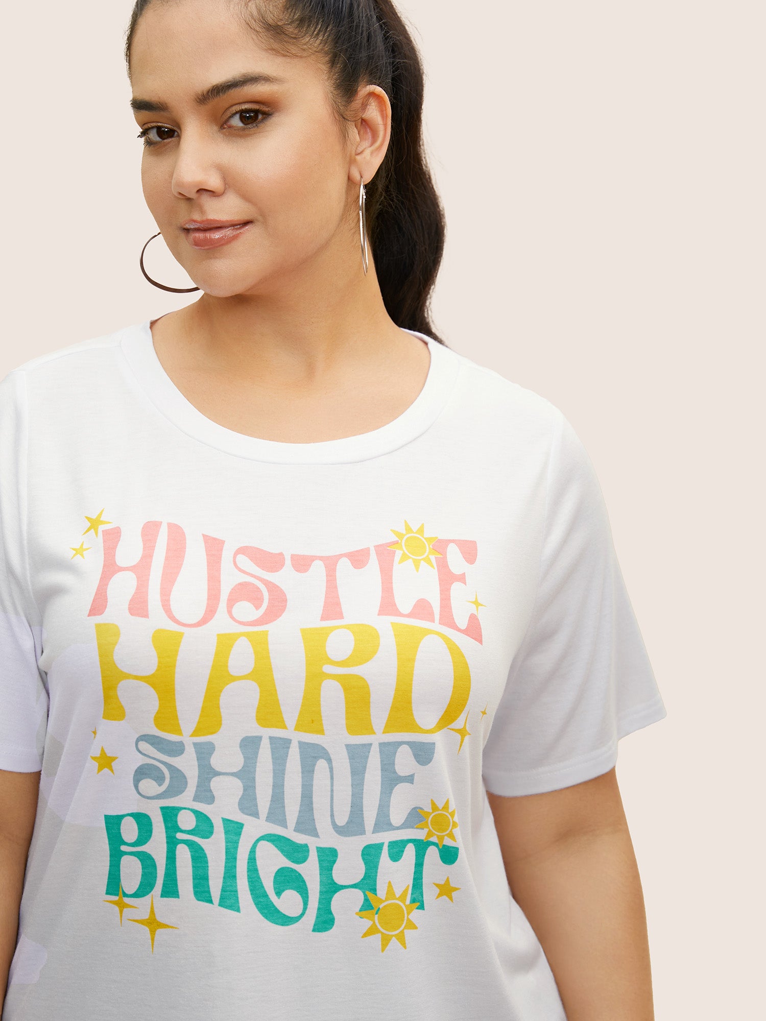 Colorful Design Print Round Neck T-shirt