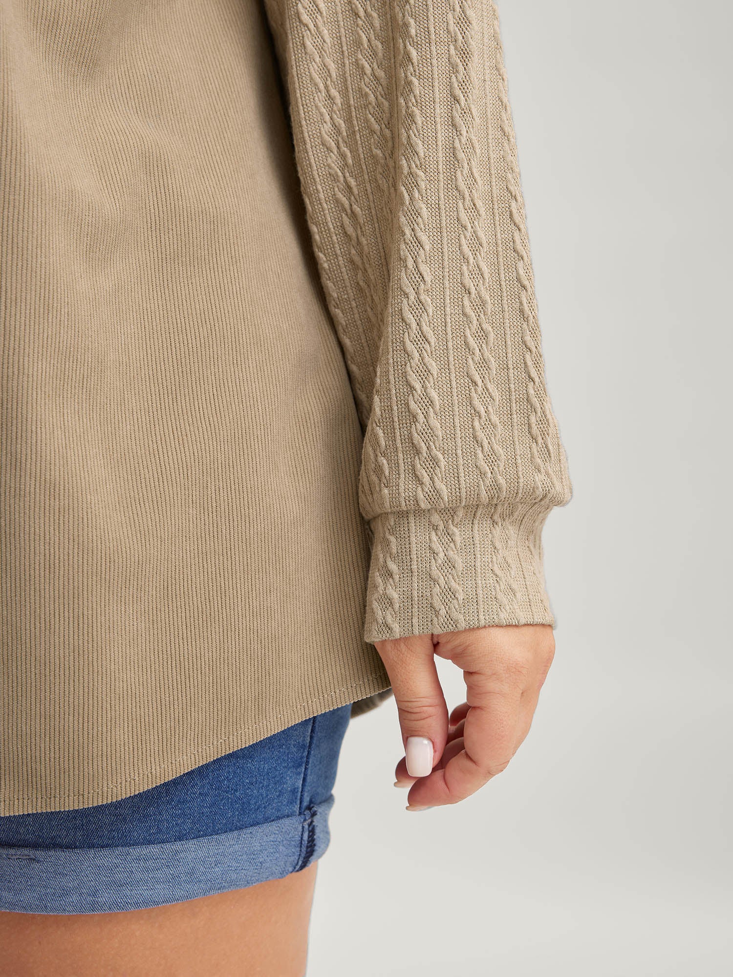 High-Low Hem Color Contrast Jacket