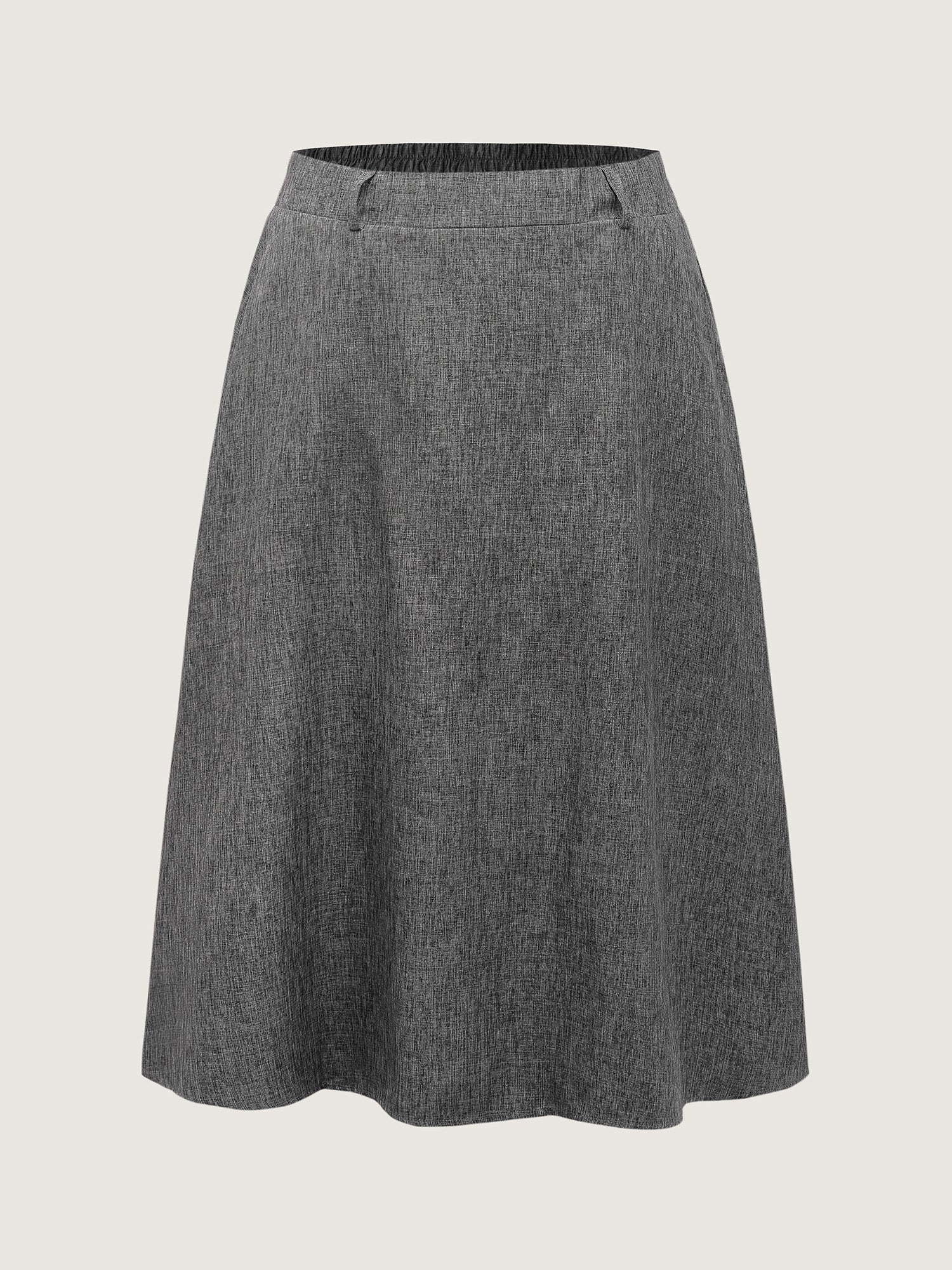 Textured Flared Solid Maxi Skirt