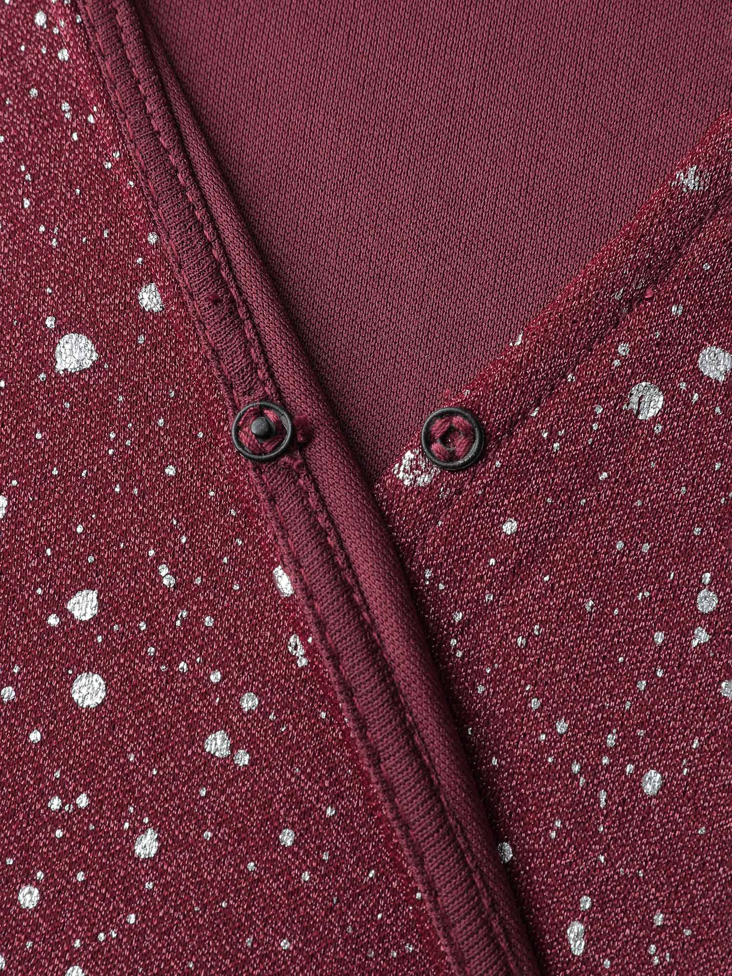 Shimmery Hot Stamp Pockets Slit Maxi Dress