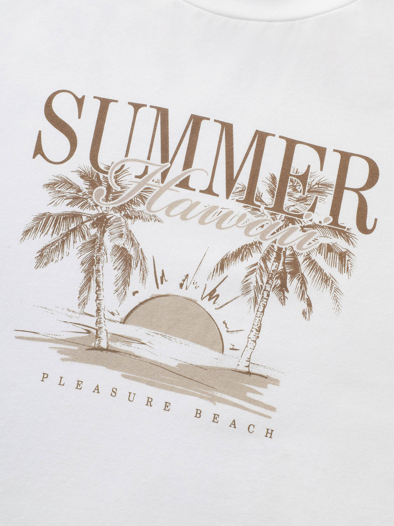 Tropical Landscape Print Round Neck T-shirt