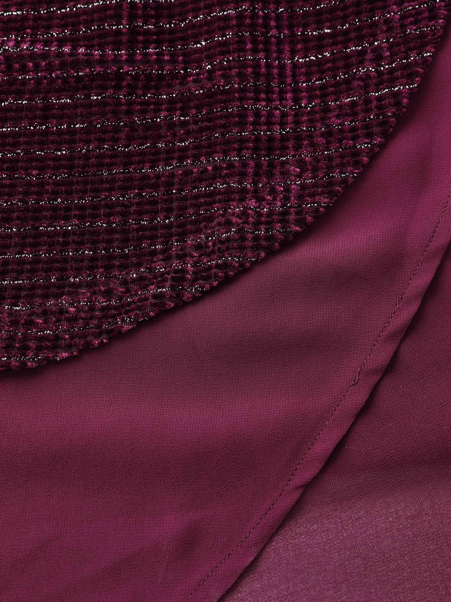 Textured Velvet Spliced Front-Tie Jacket