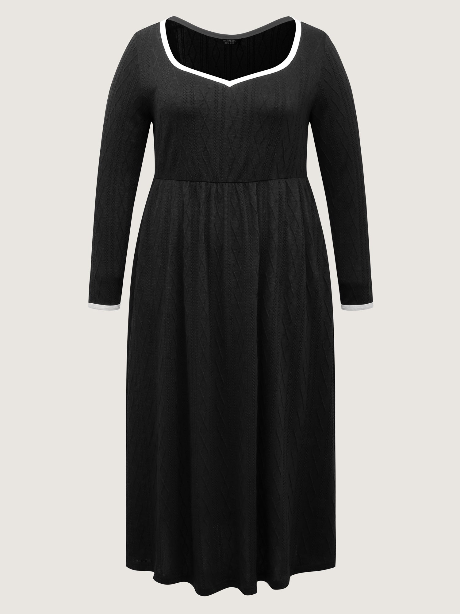 Color Contrast Pockets Knit Maxi Dress