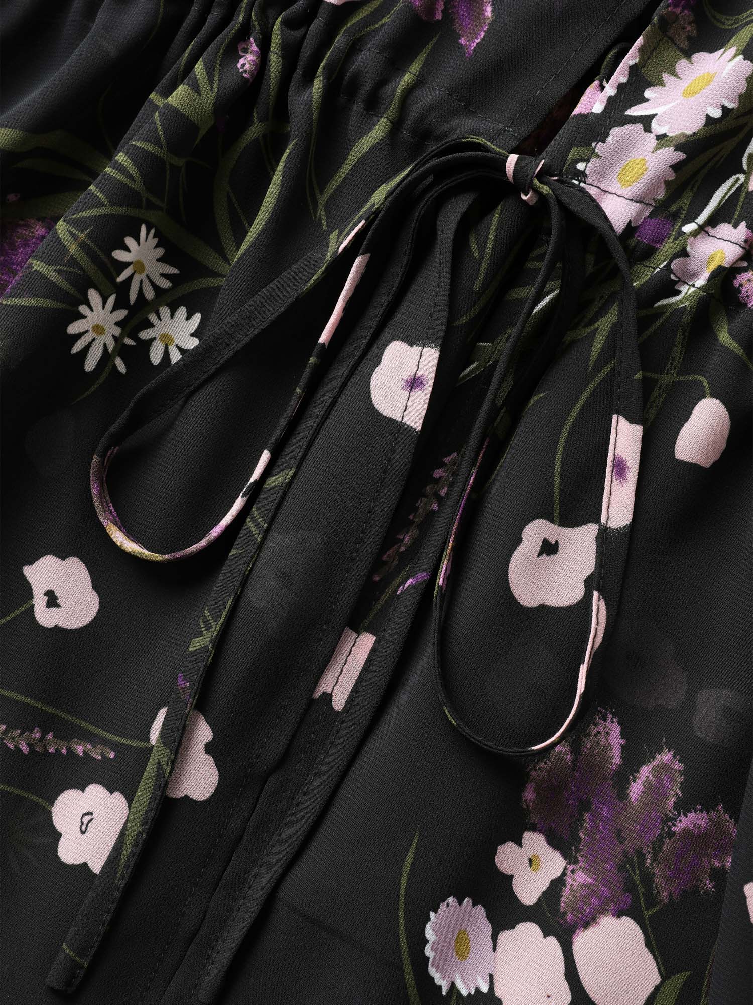 Floral Print Waist-Tie Mini Kimono