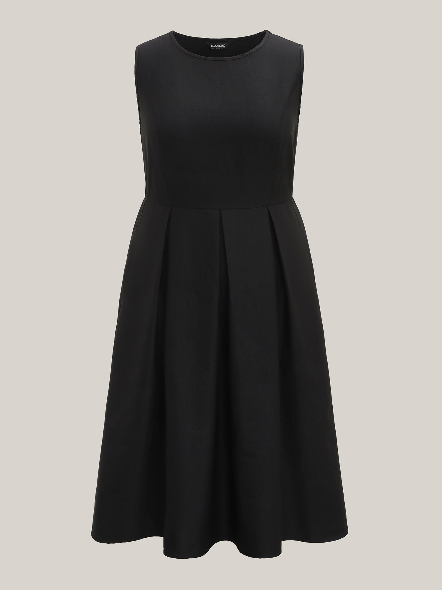 Classic Woven Inner Pleated Midi Dress