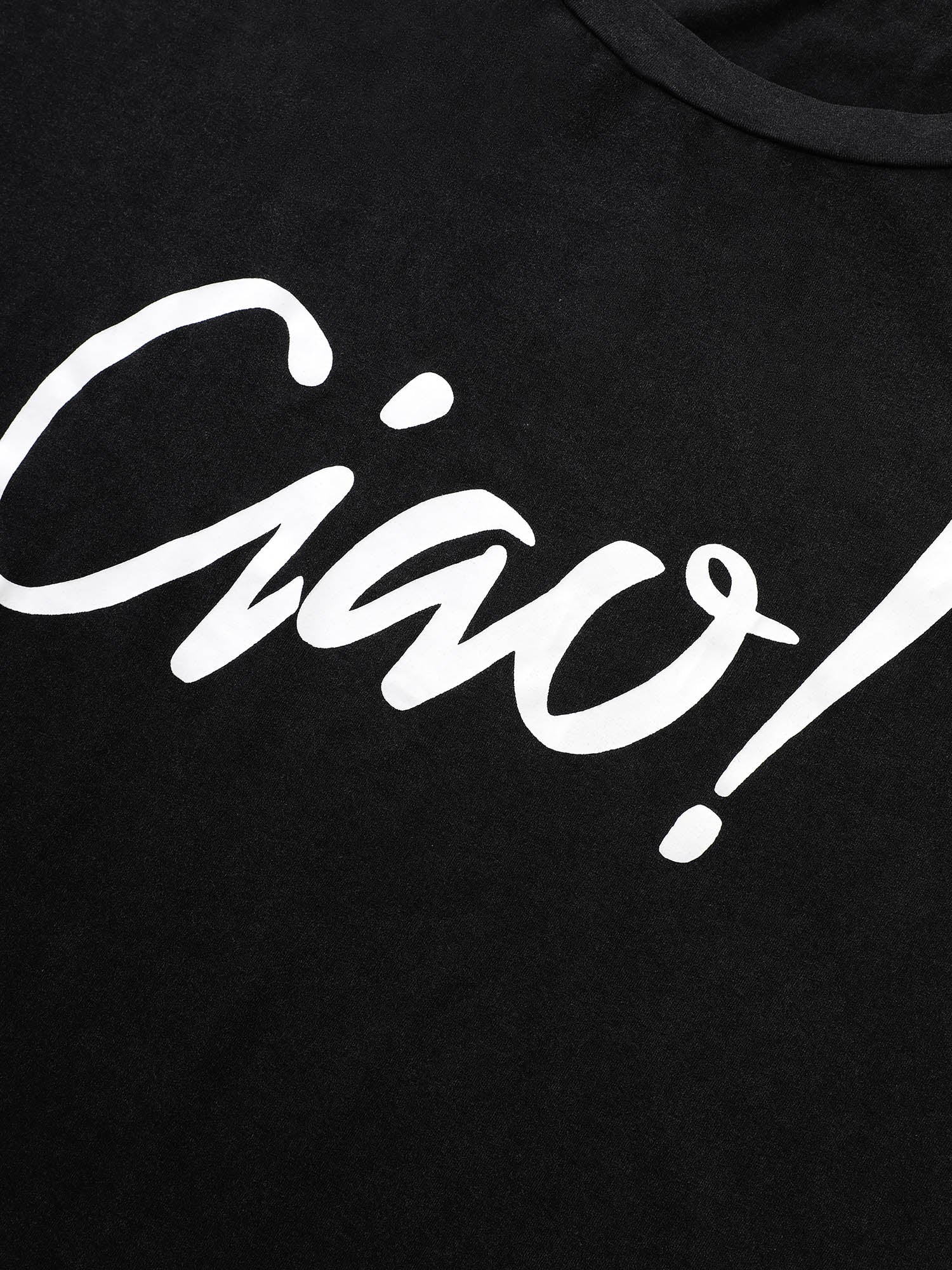 Crew Neck Positive Slogan Letter Print T-shirt