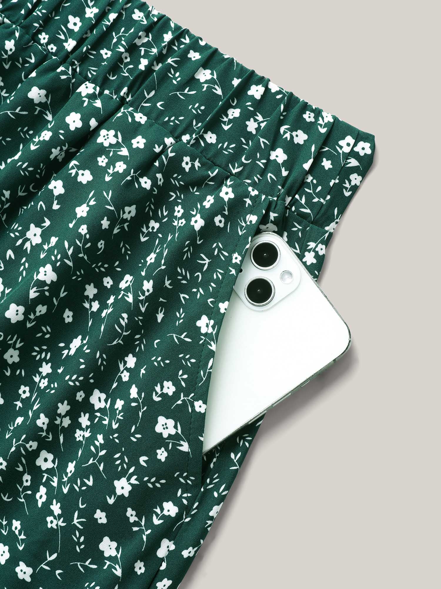 Ditsy Floral Print Tiered Tied Maxi Skirt