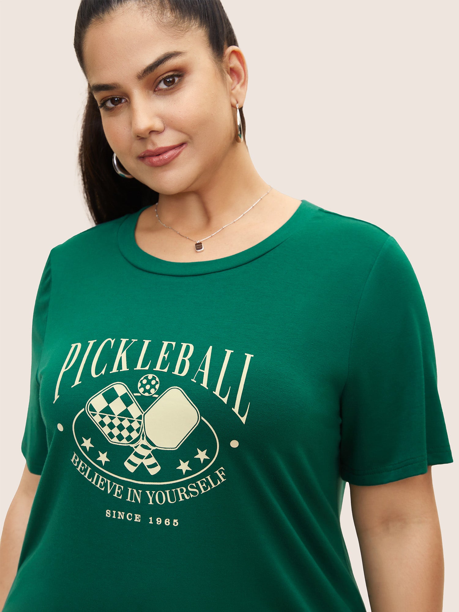 Letter Print Crew Neck T-shirt