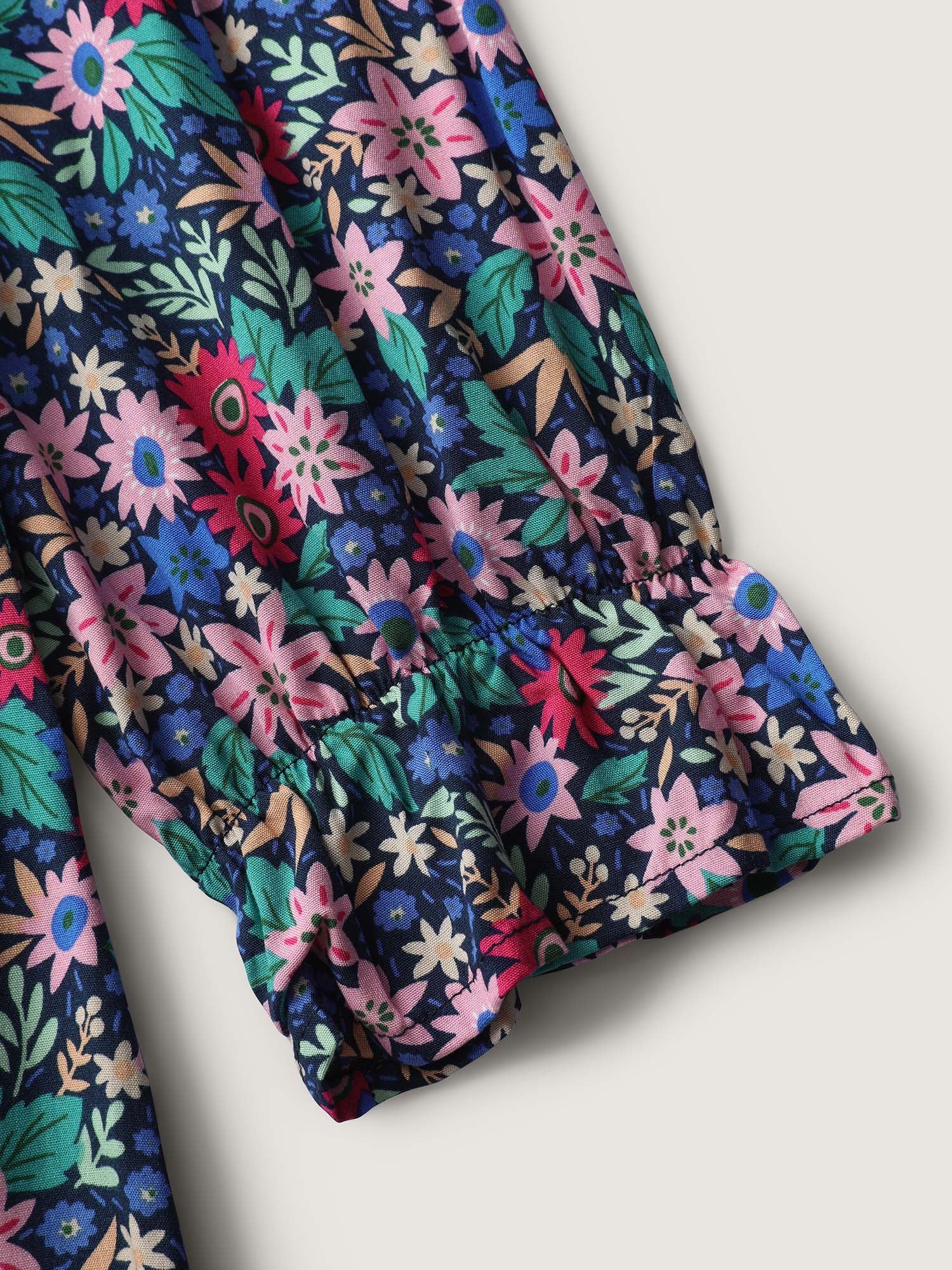 Supersoft Ribbon Floral Print Midi Dress