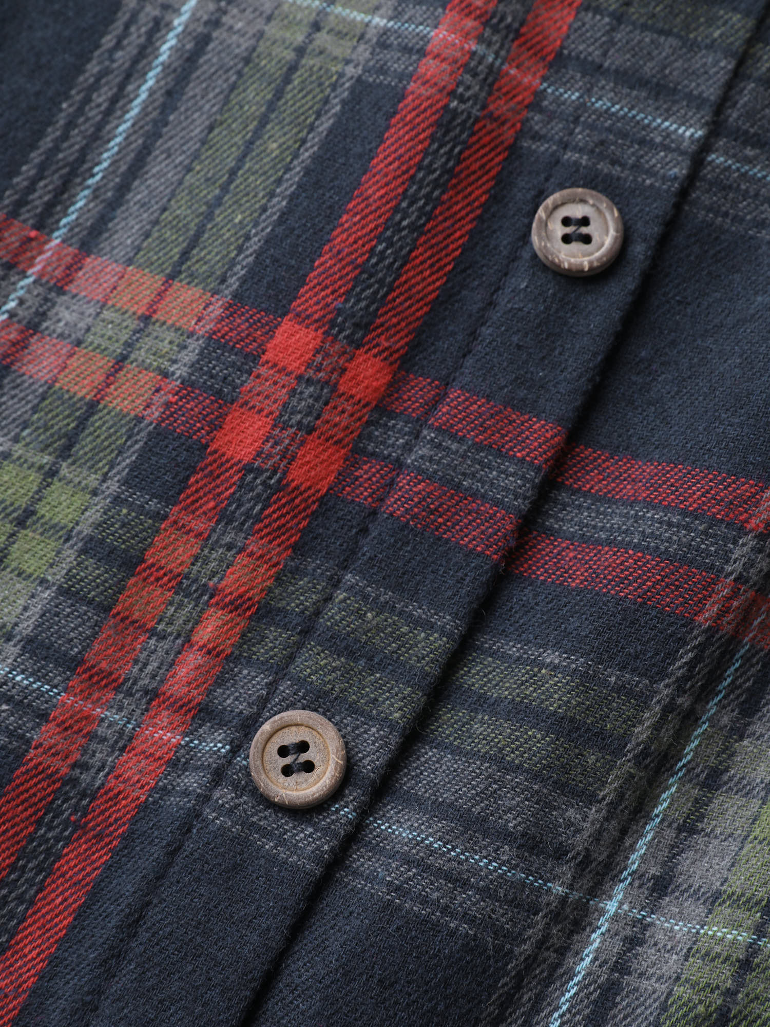 Plaid Button Detail Pocket Belted Arc Hem Dress