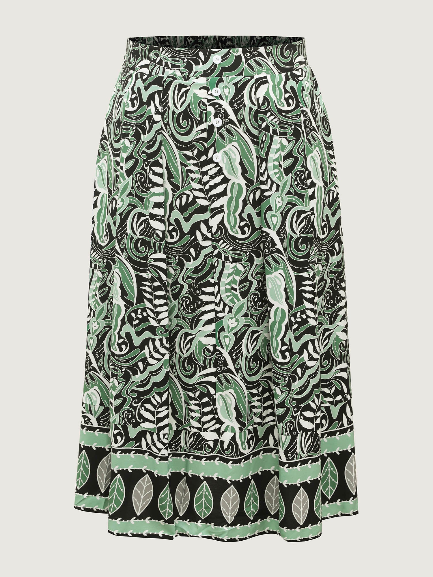 Forest Print Flowy Midi Skirt