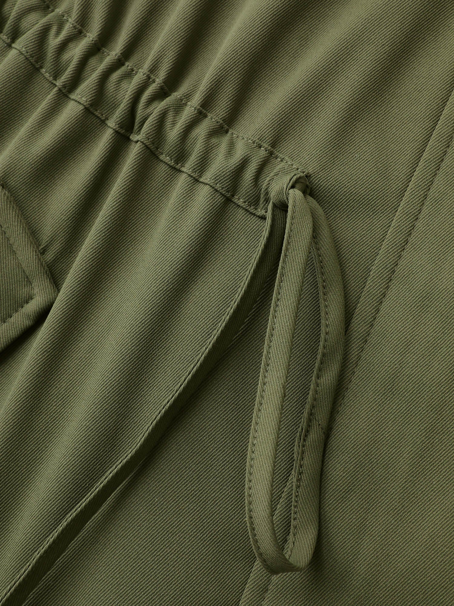 Parka Hooded Adjustable Waist Drawstring Jacket