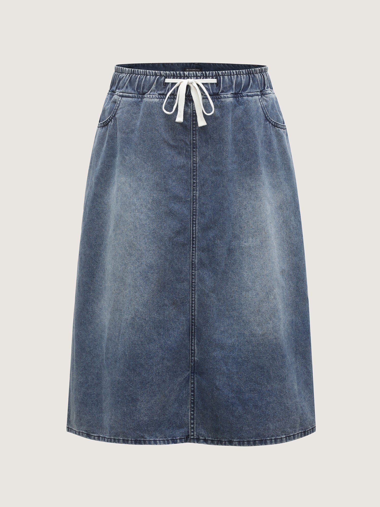 Elastic Band A-Line Denim Skirt