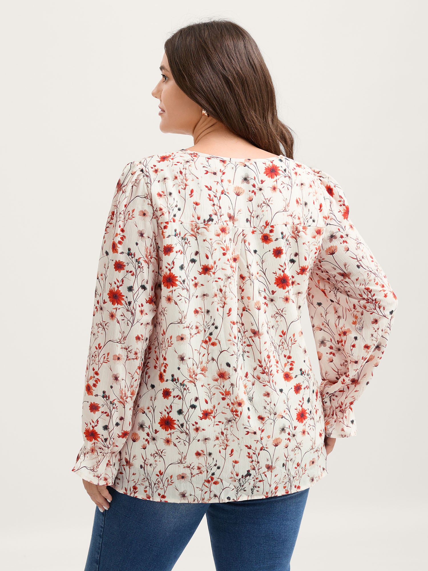 Floral Print Long Sleeve Blouse