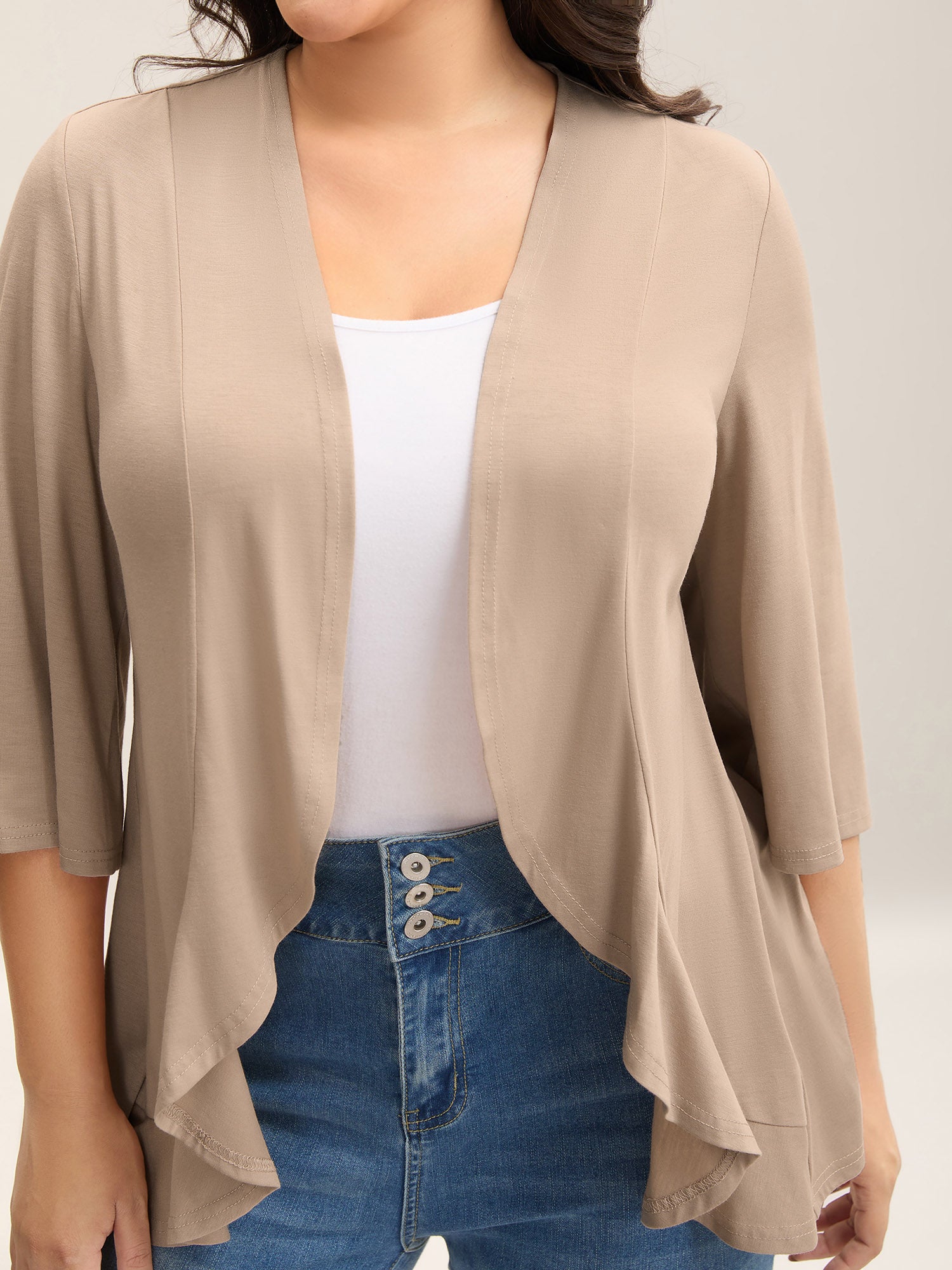 Lotus Hem Curvy Kimono Cover-Up