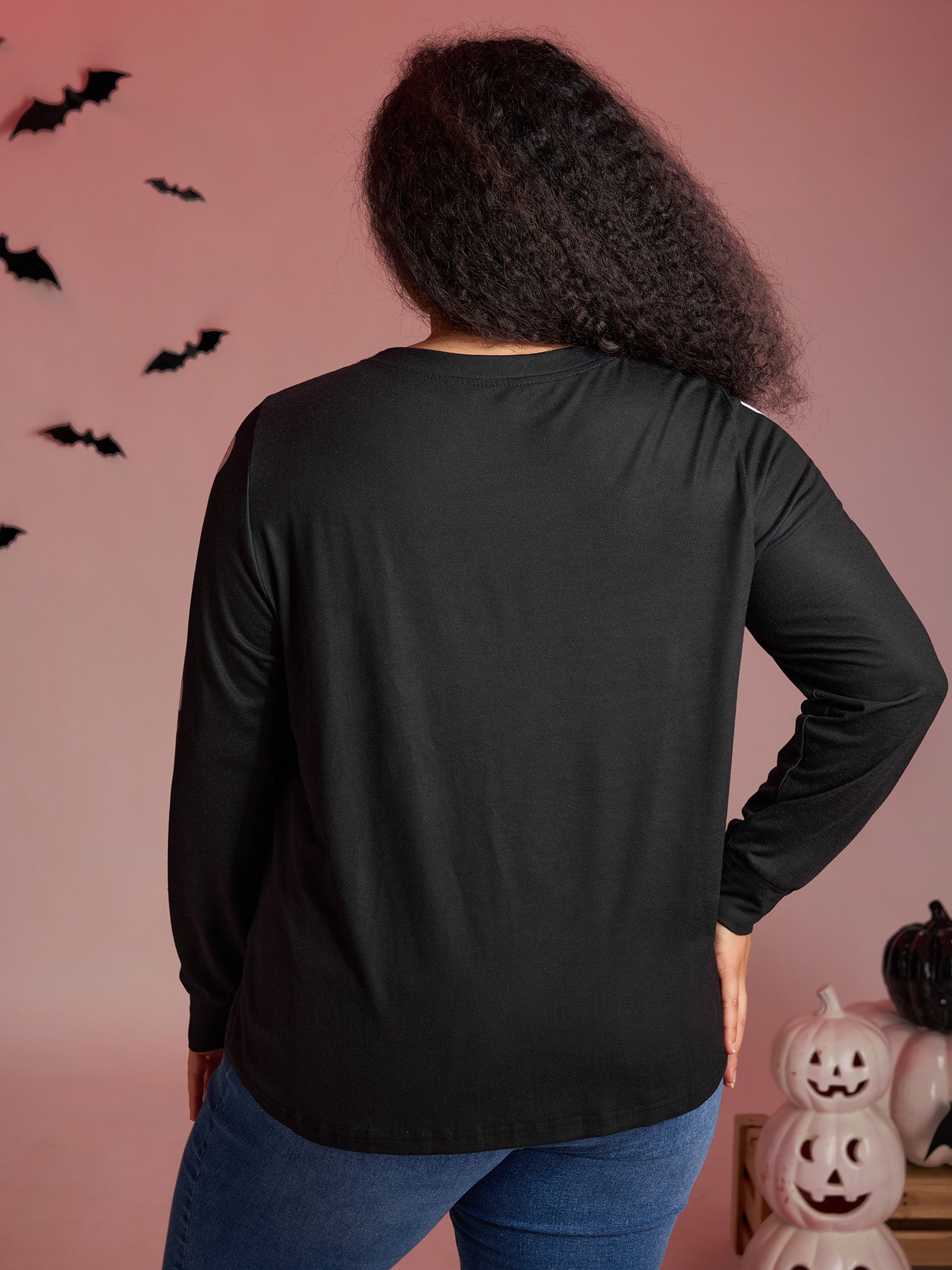 Party Skeleton Print Knit Halloween T-Shirt