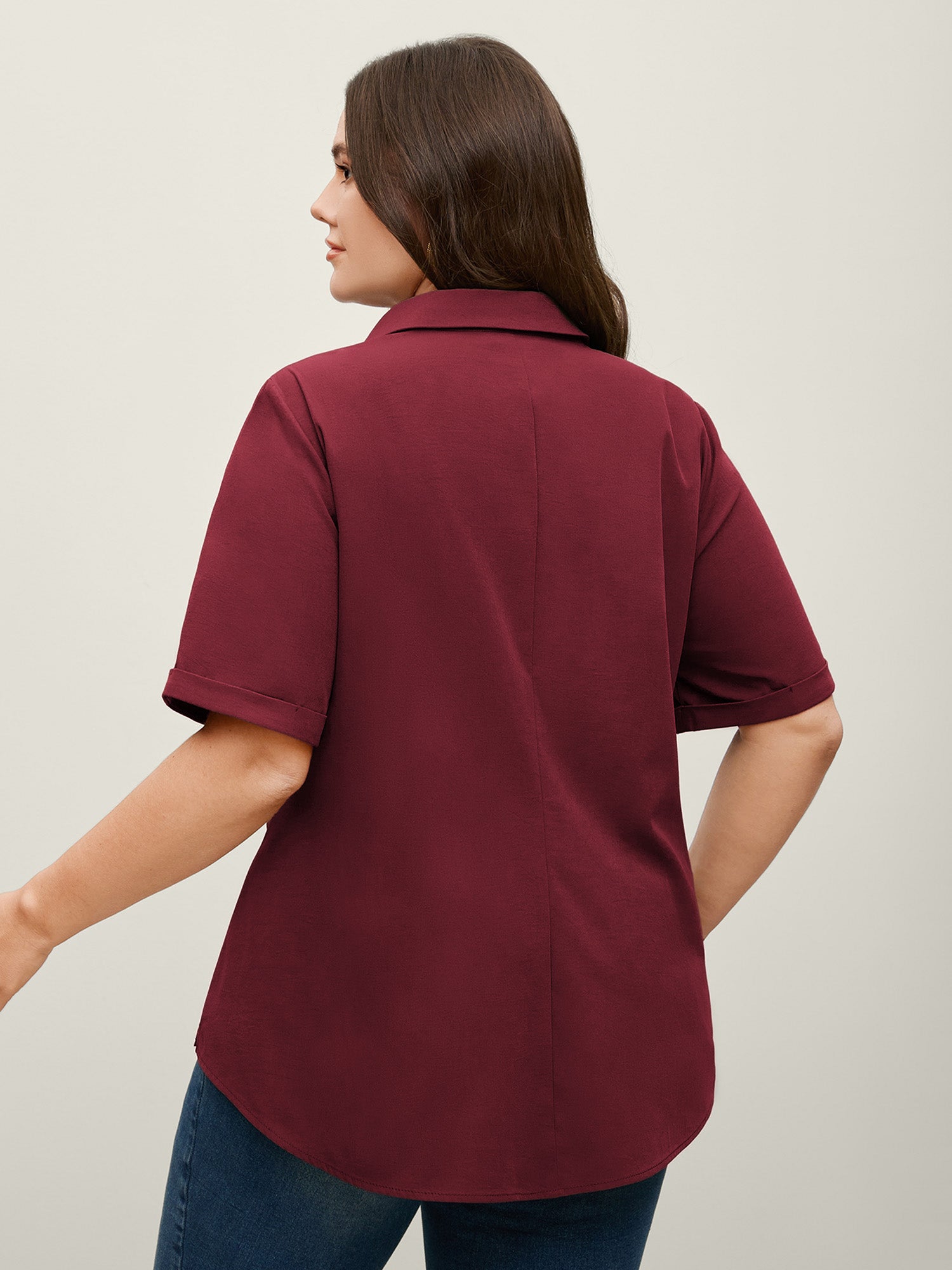 Knotted Front Asymmetrical Hem Blouse