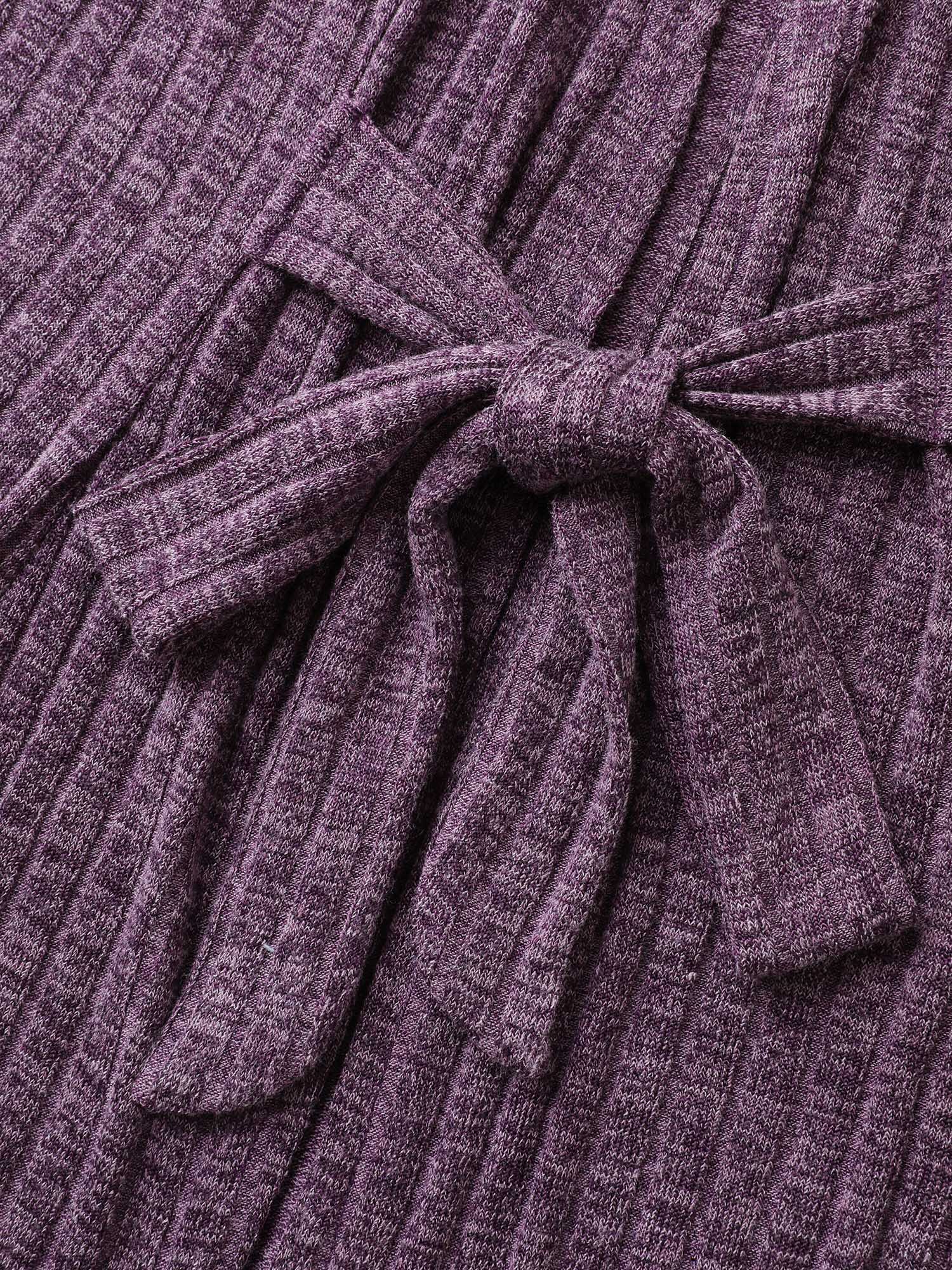 Heather Ribbed Supersoft Front-Tie Jacket