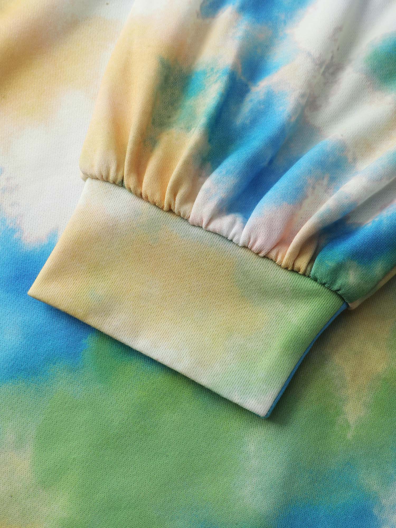 Tie-Dye Pockets Hooded Knee Dress