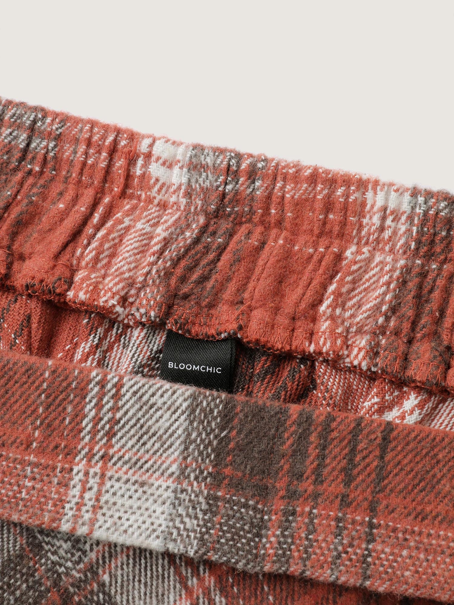 Pumpkin Plaid Print Halloween Midi Skirt