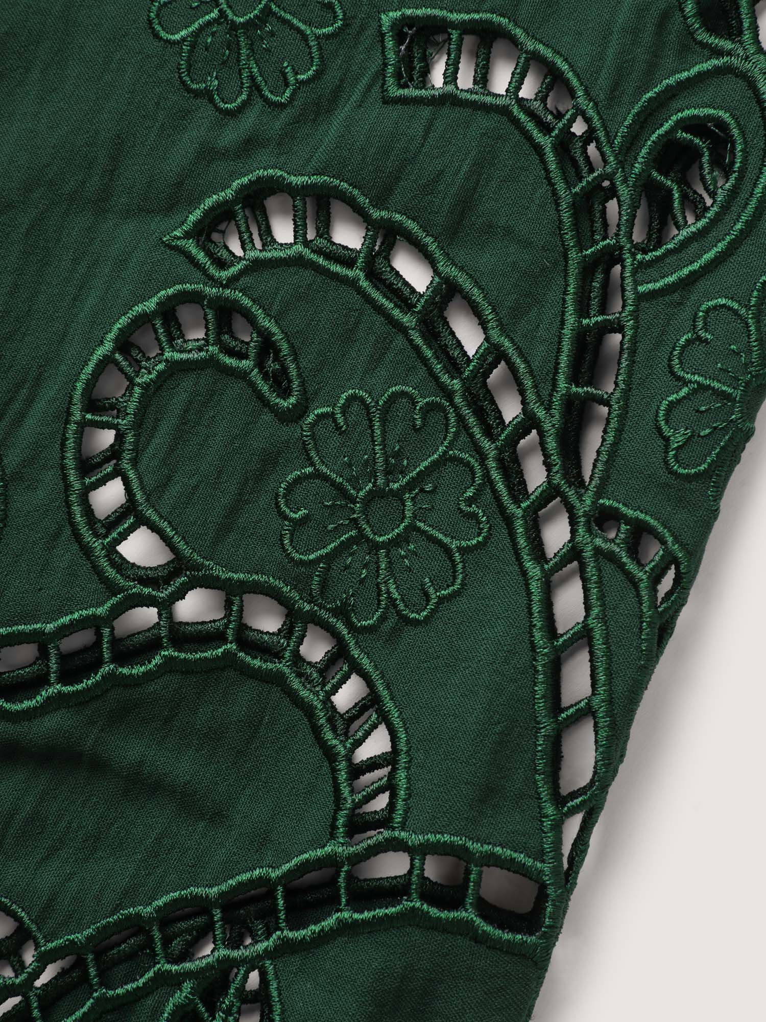 Embroidered Cut-Out Sleeve Solid Blouse