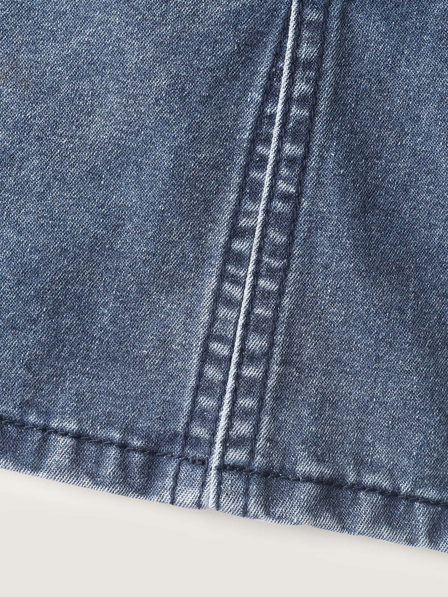 Elastic Band A-Line Denim Skirt
