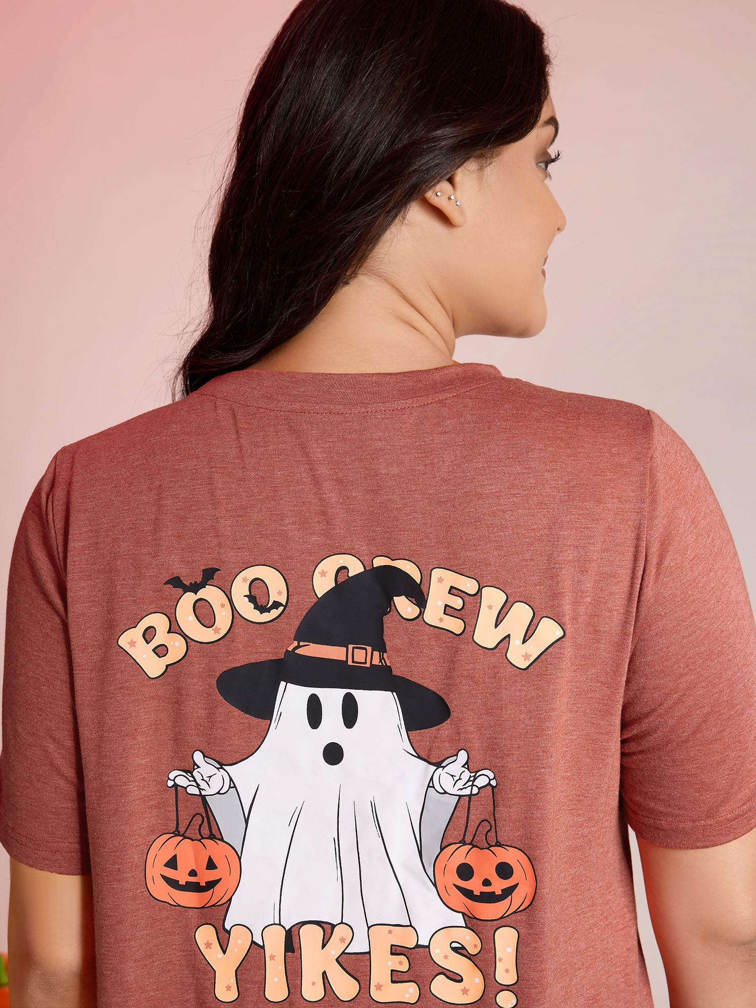 Boo Crew Halloween Round Neck T-Shirt