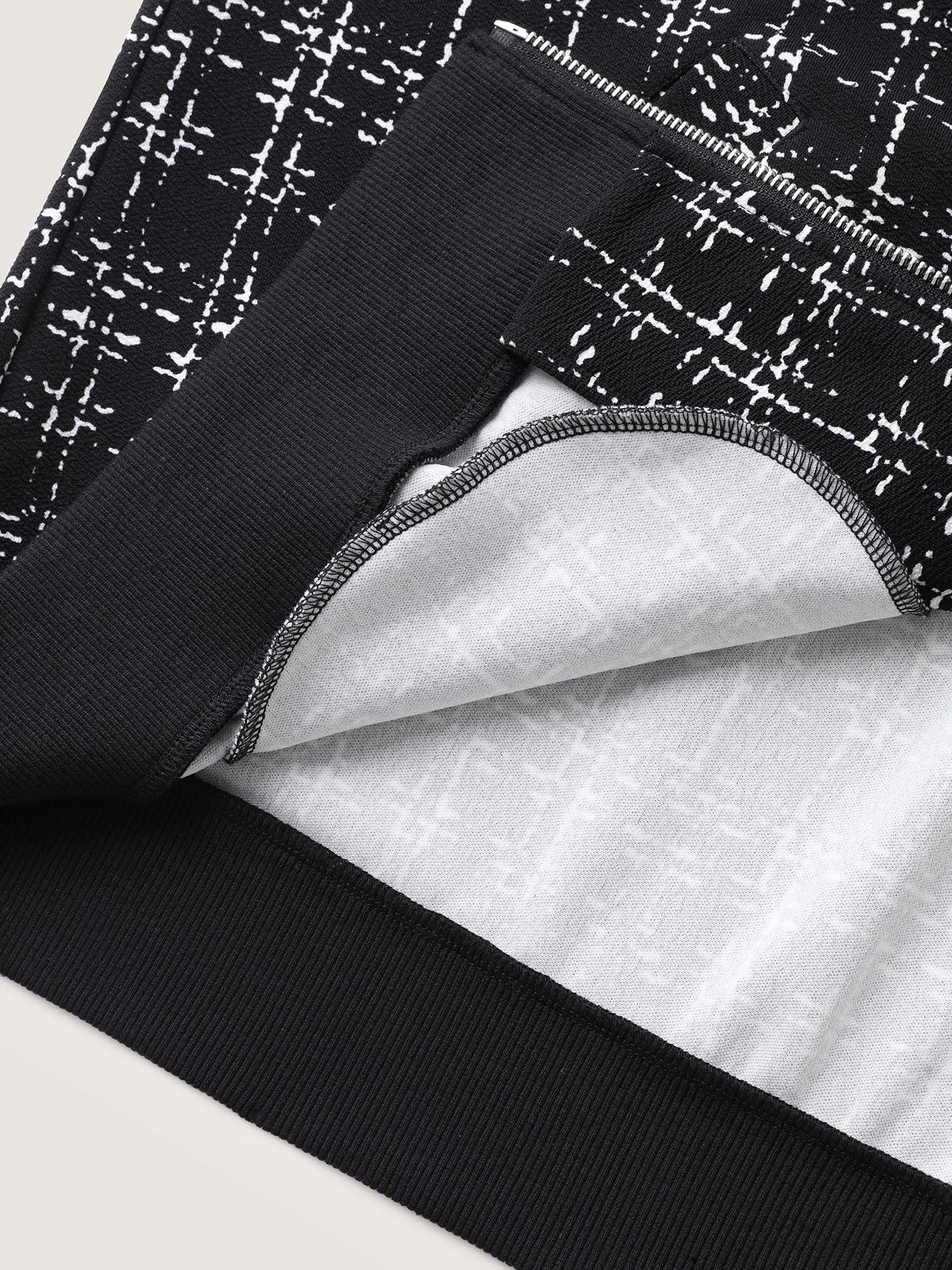 Tweed Color Contrast Zipper Jacket