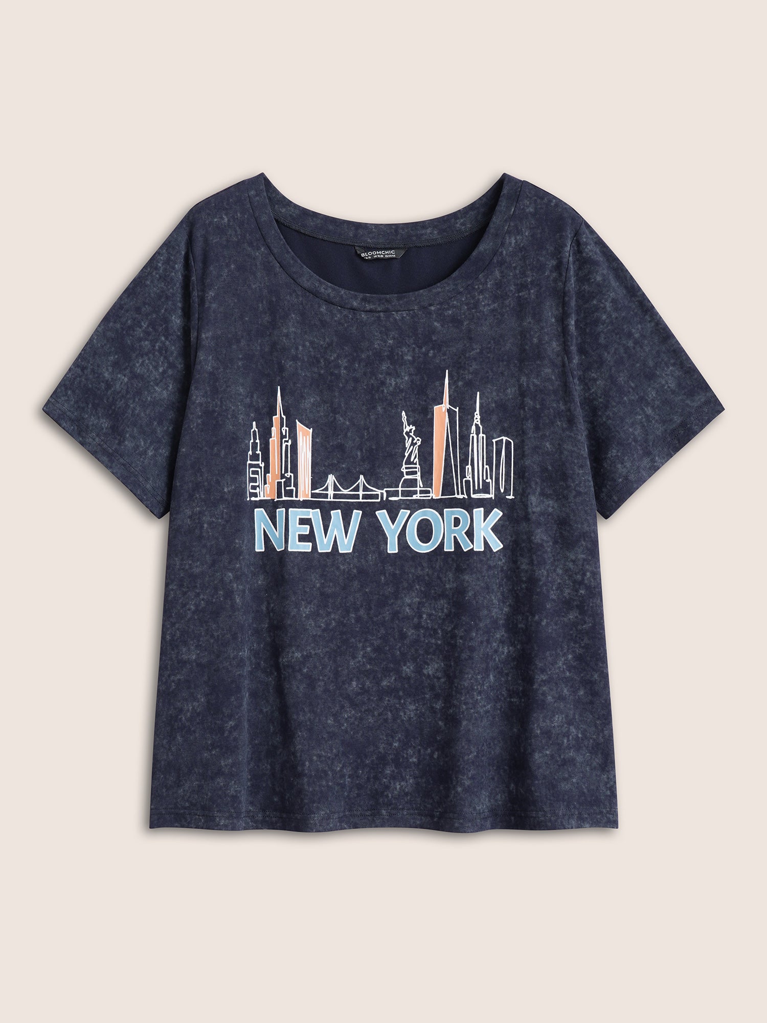Vintage City Print Crew Neck T-shirt