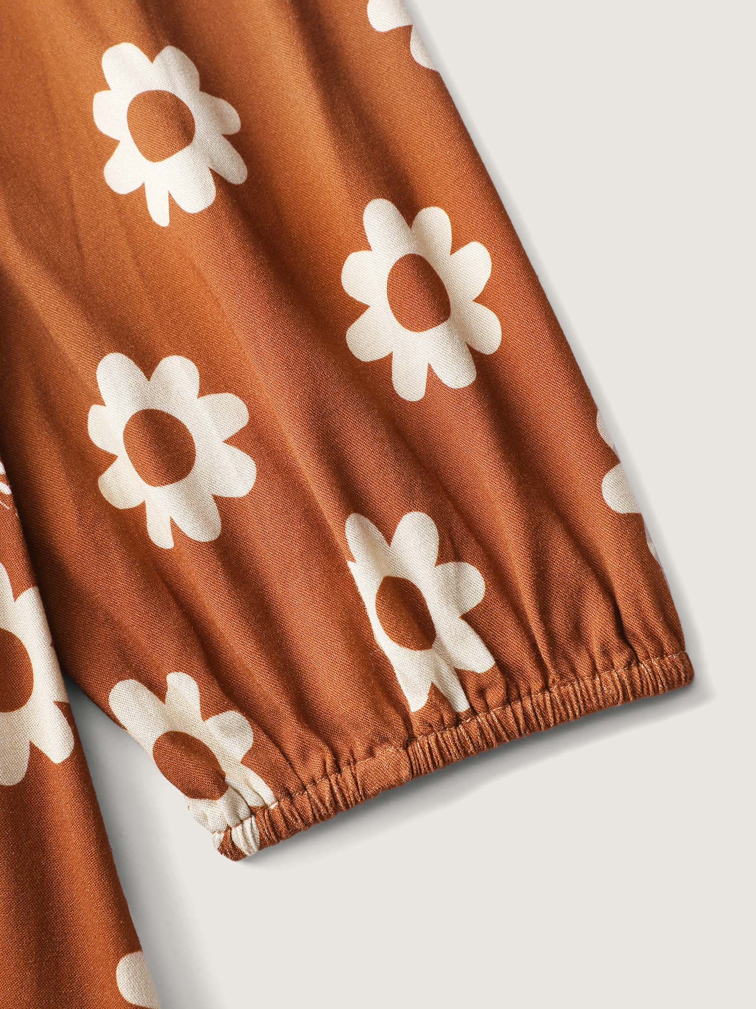 Floral Collage Print Lantern Sleeve Maxi Dress